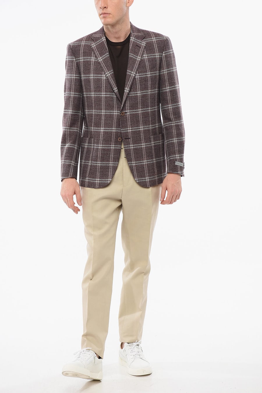 Nino Danieli 2900~Wool Single-Breasted Blazer with Check Pattern, view 5