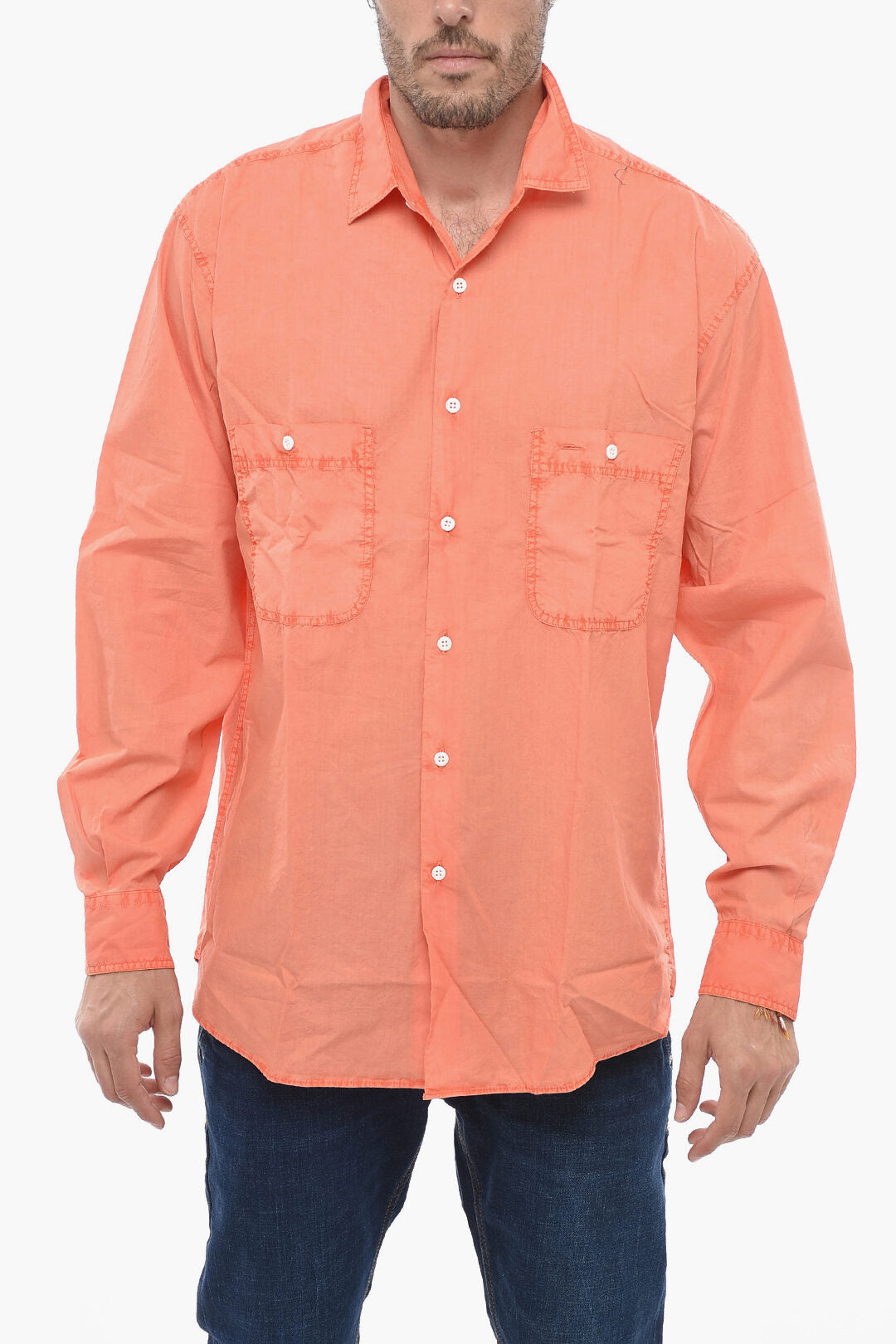 Aspesi 2950~Long-Sleeved Shirt with Patch Pockets