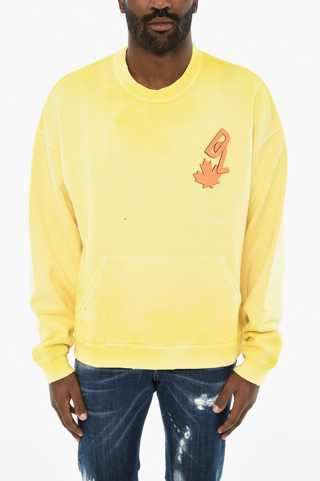 Dsquared2 3000~Cotton Crewneck Sweatshirt with Embossed Monogram