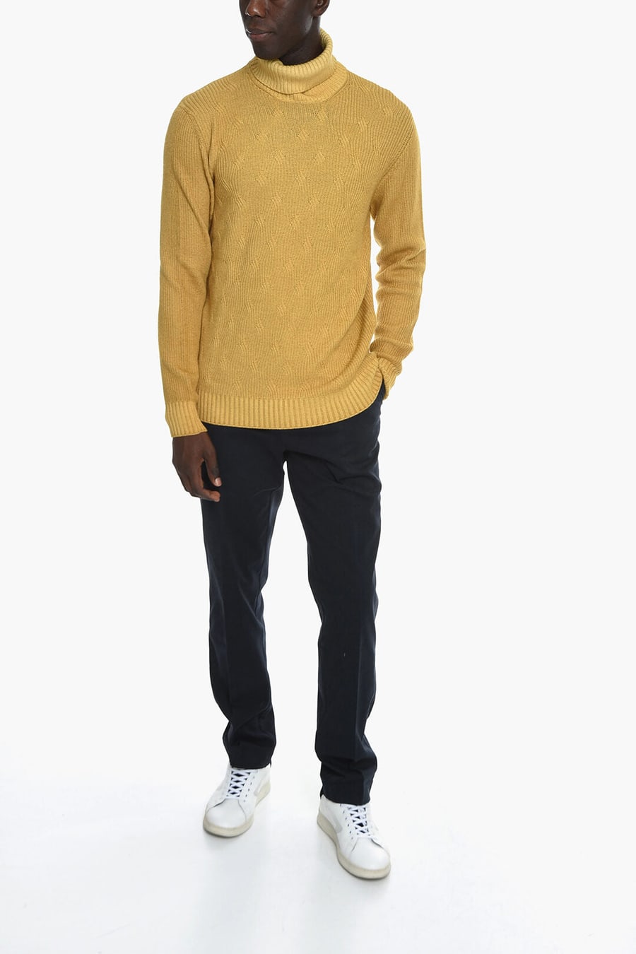 Corneliani 3000~ID Virgin Aran Wool High-Neck Pullover, view 4