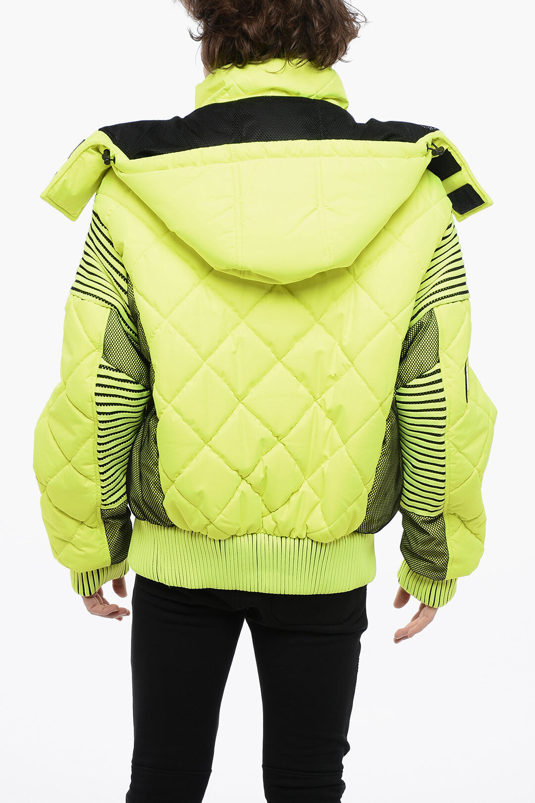 Balmain 3000~Padded Jacket NEON With Mesh Details And Removable Hood, view 2
