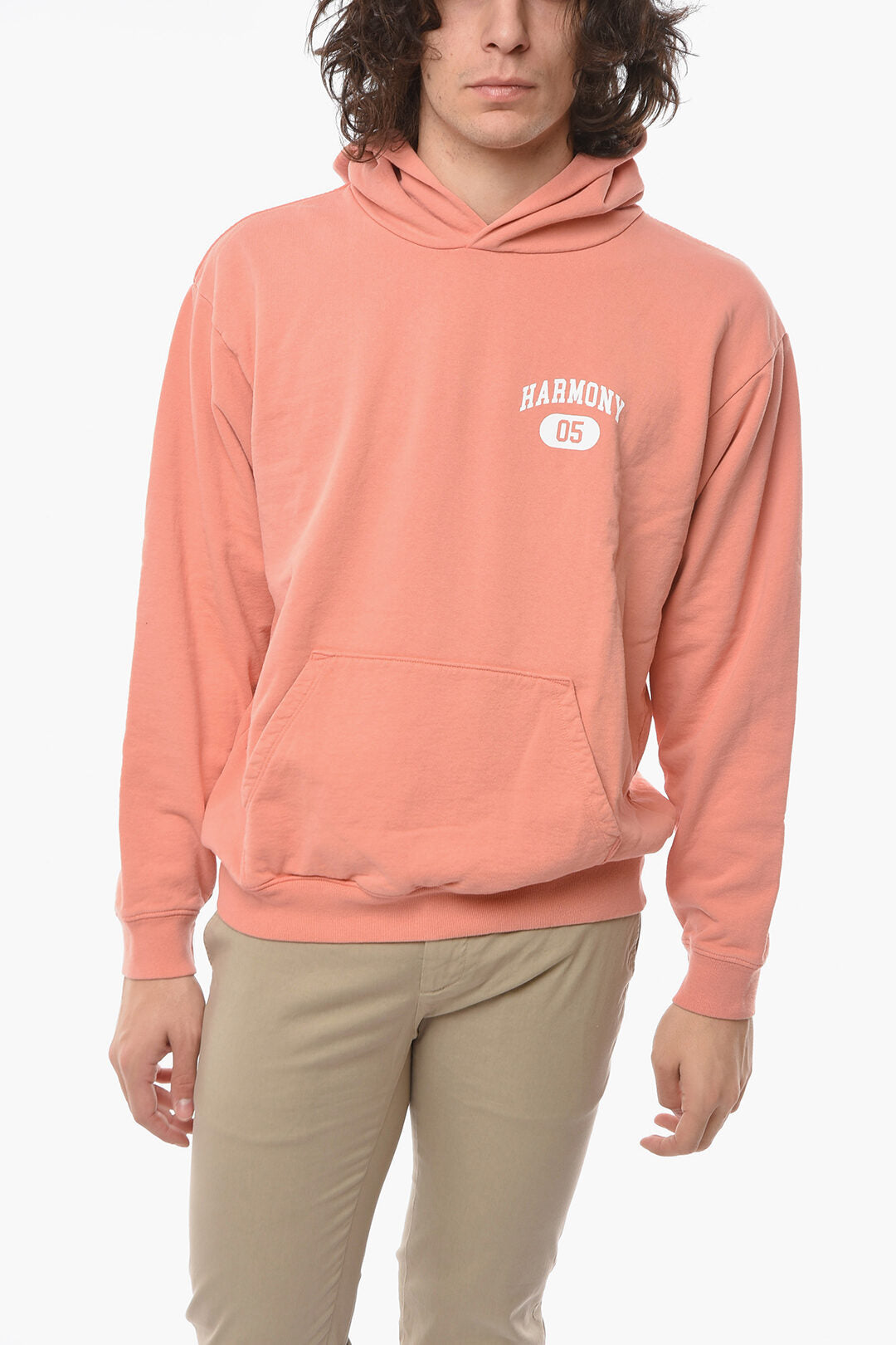 Harmony 3050~Brushed Cotton Hooded Sweatshirt with Printed Logo