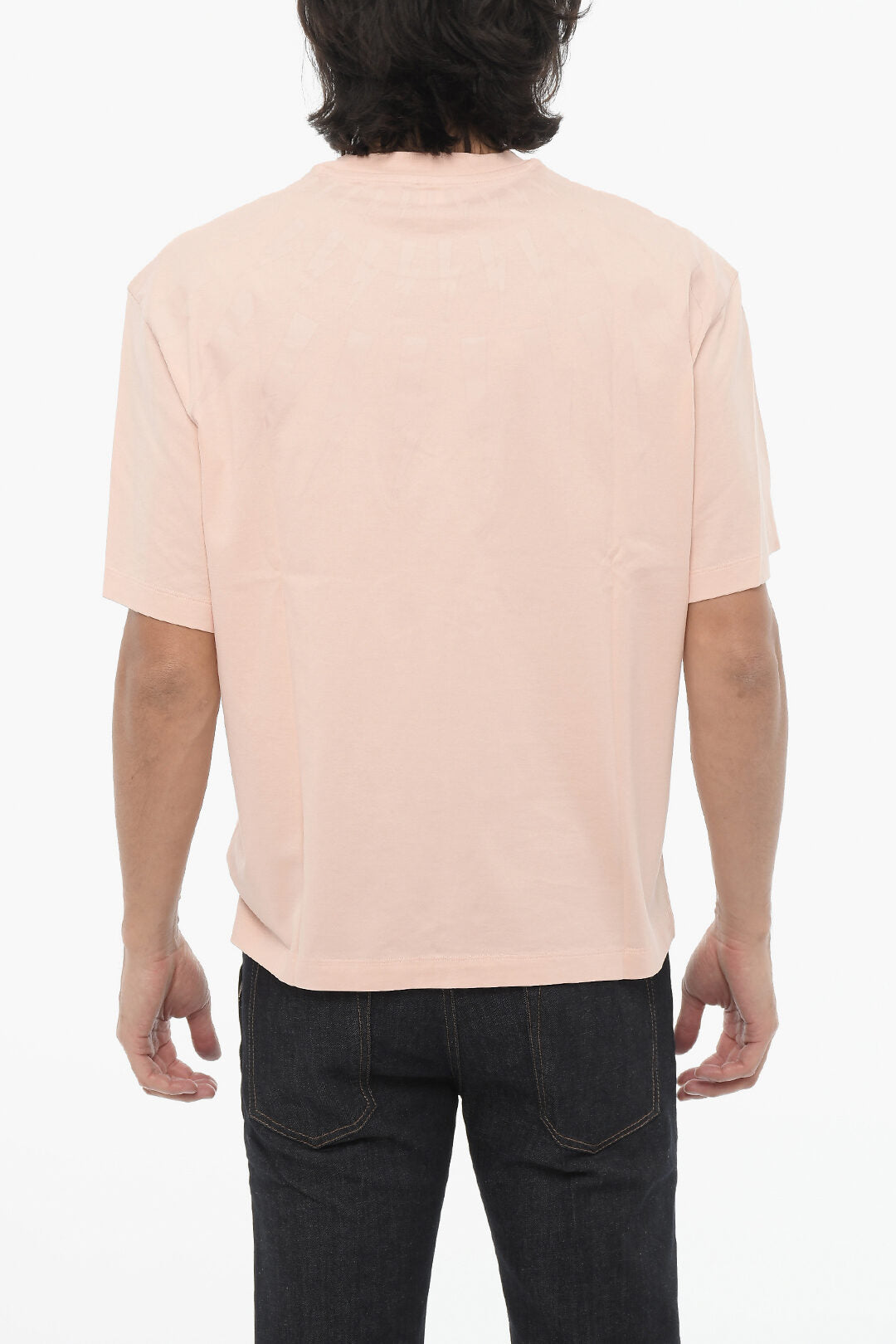 Neil Barrett 3050~Crewneck T-Shirt Slim Fit FAIRISLE THUNDERBOLT with Tone-on-Tone Print