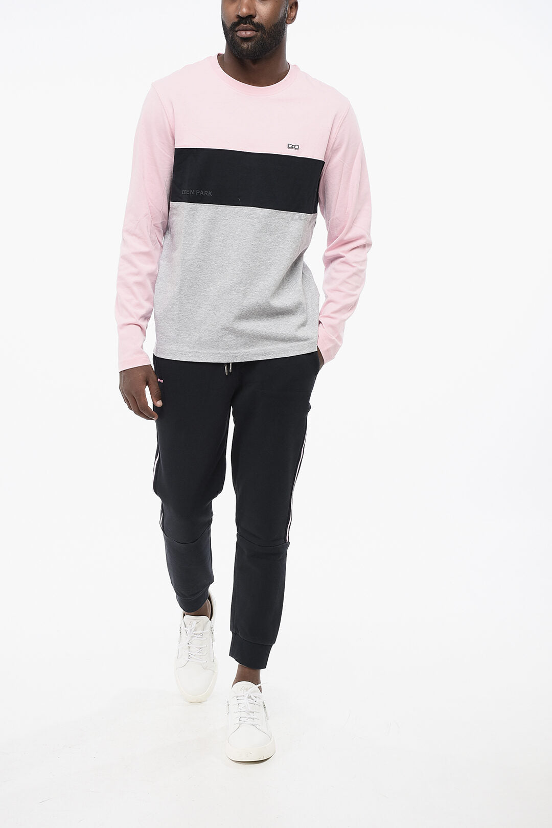 Eden Park 3050~Long-Sleeve Crewneck T-Shirt TWICKERS Color-Block