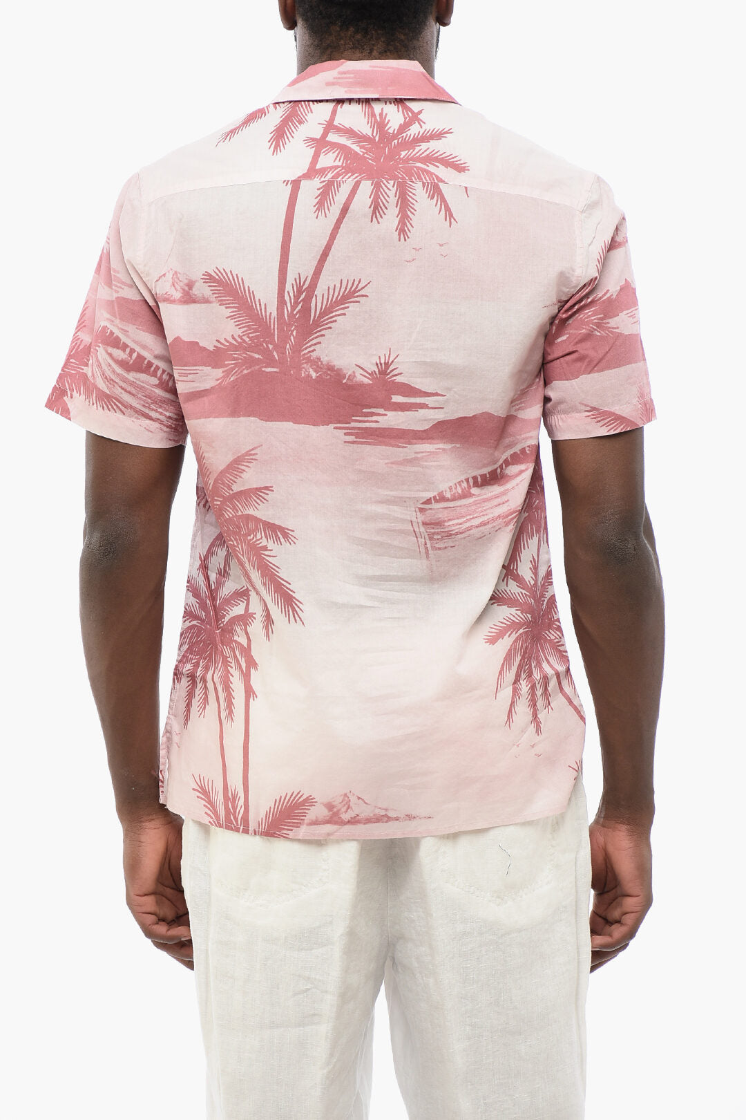 Altea 3050~Short-Sleeved Shirt with Palm Print