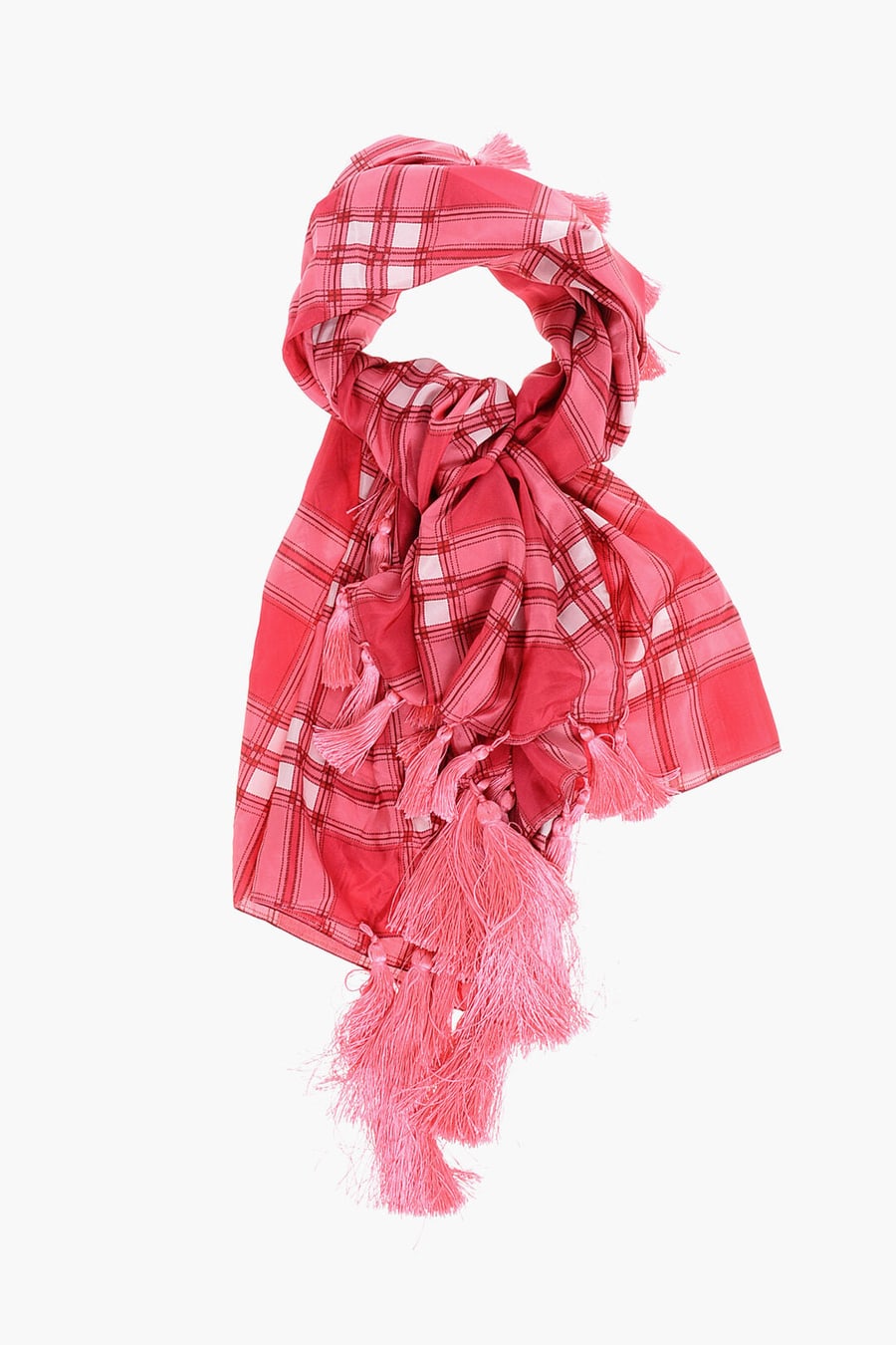 Dsquared2 3050~Silk Checked Foulard with Tassels