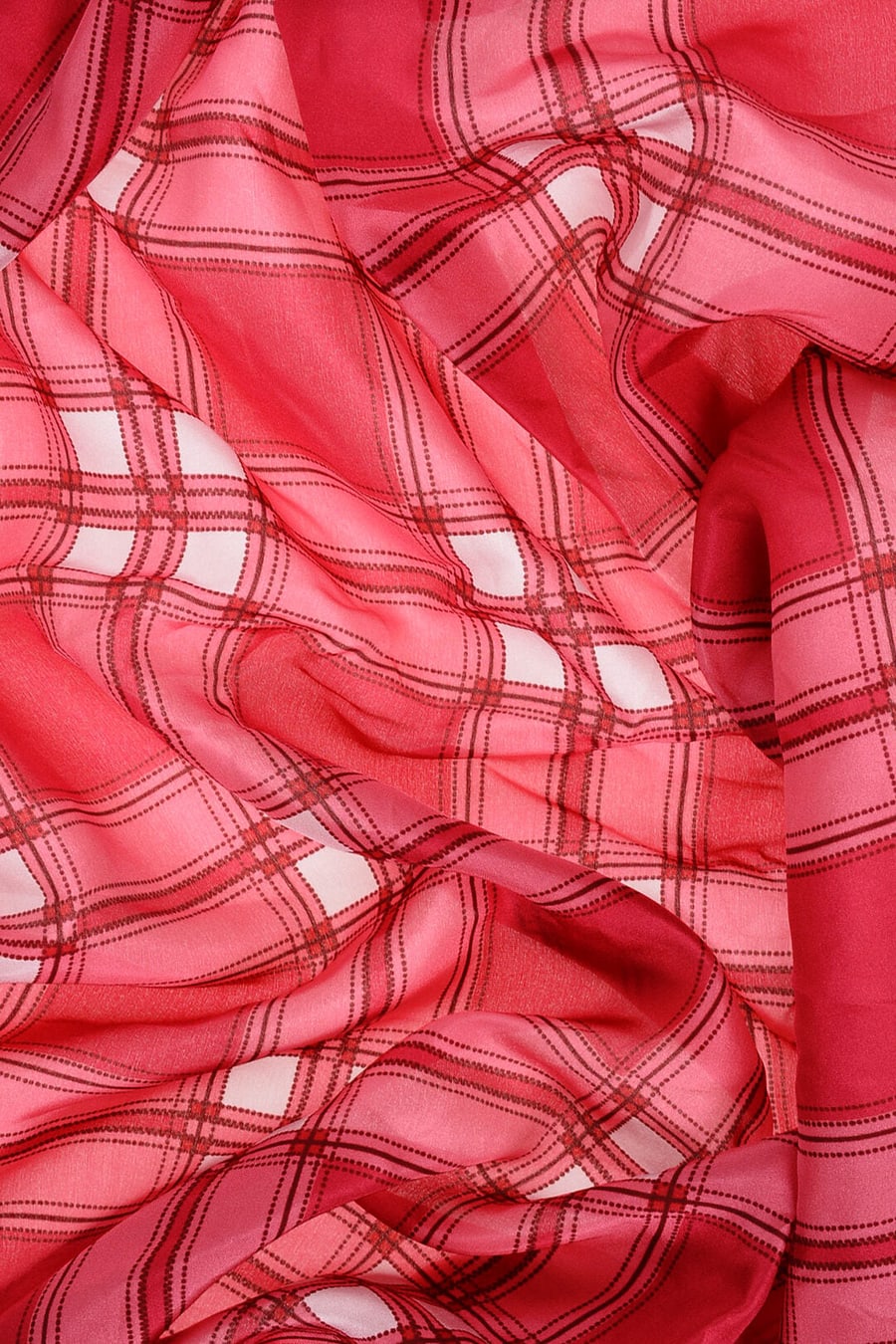 Dsquared2 3050~Silk Checked Foulard with Tassels, view 3