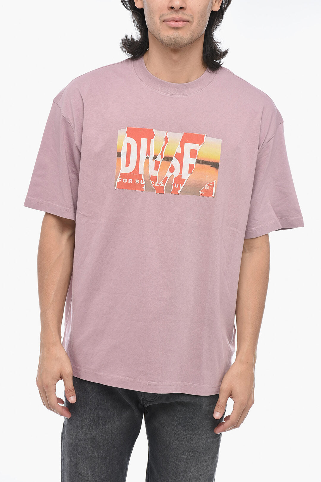 Diesel 3050~T-Shirt T-WASH-POFF-L1 with Distressed-Effect Logo