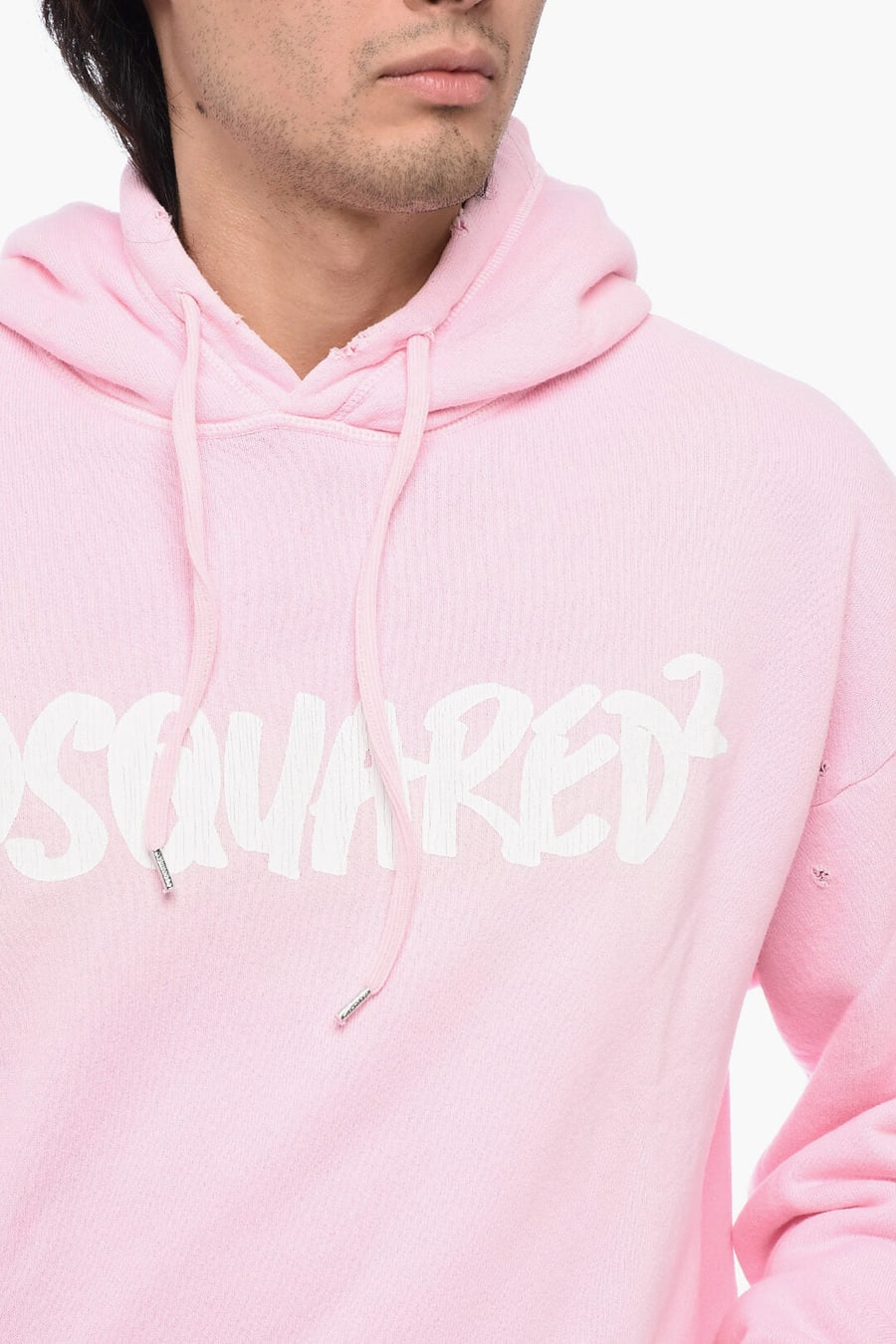 Dsquared2 3050~Vintage-Effect Hoodie with Patch Pocket, view 3