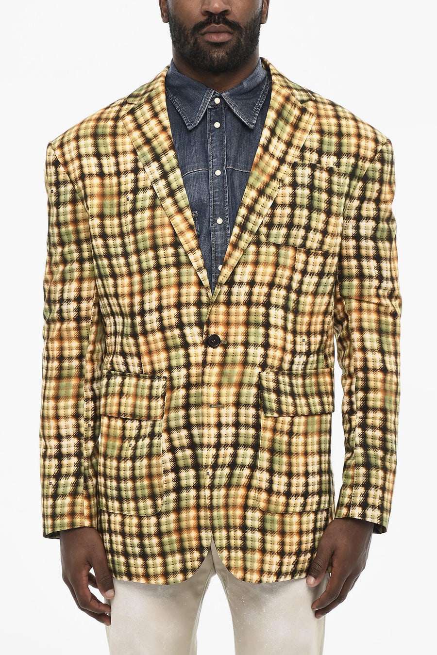 Dsquared2 3250~Acid-Wash Effect Blazer with Patch Pockets
