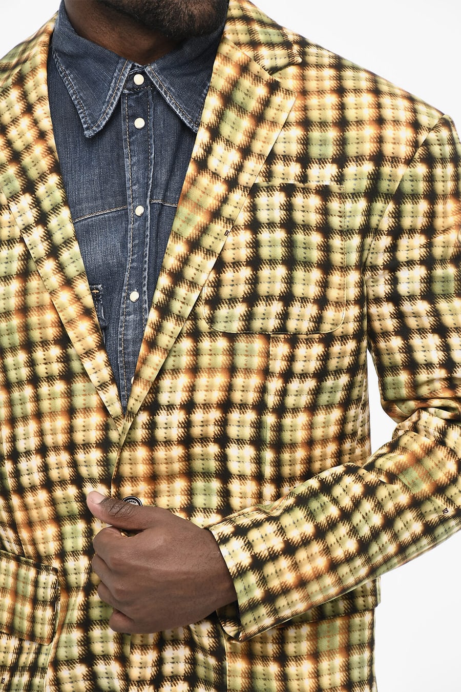 Dsquared2 3250~Acid-Wash Effect Blazer with Patch Pockets, view 3