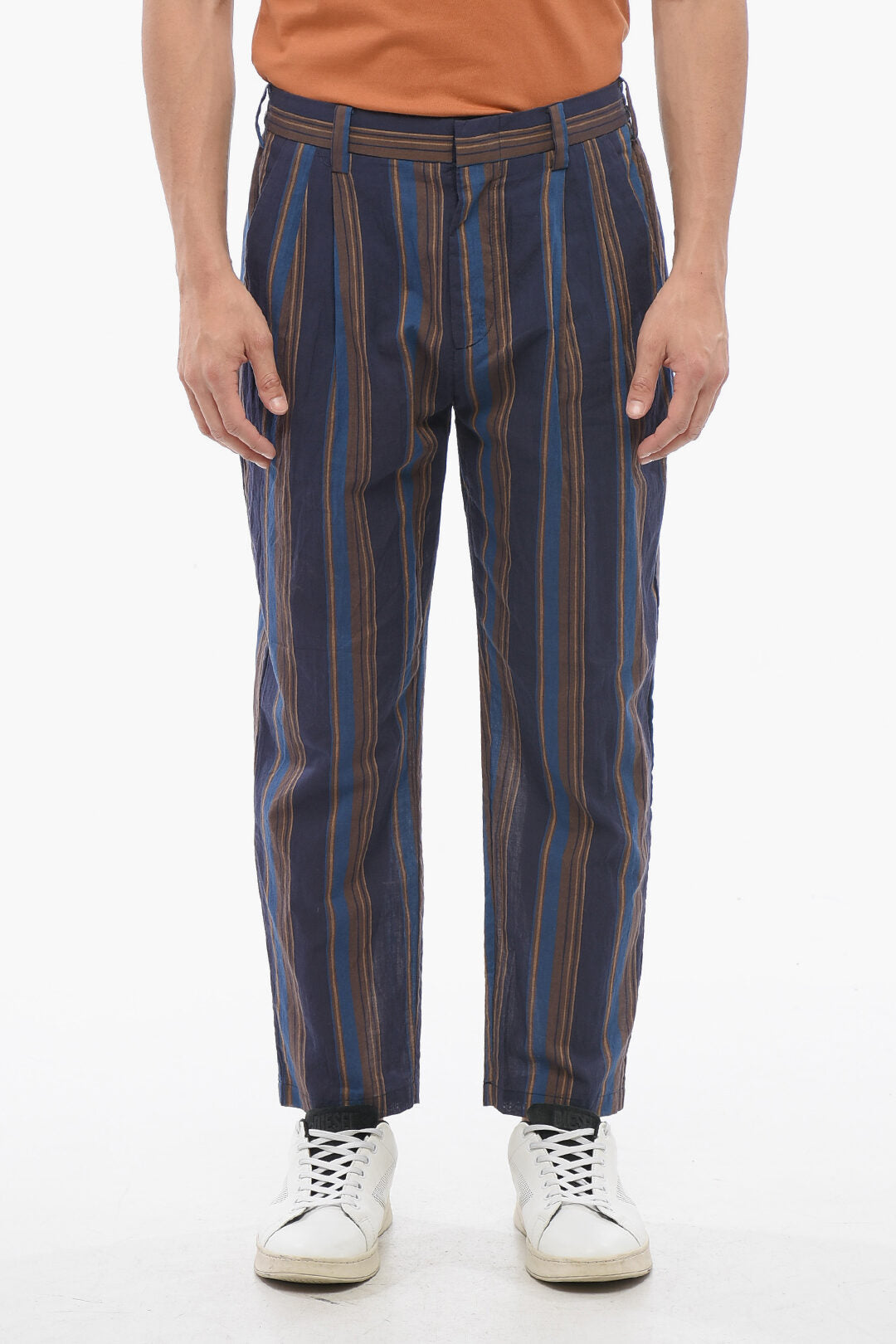 Viktor & Rolf 3250~Bayadere-Pattern Cotton Chino Trousers