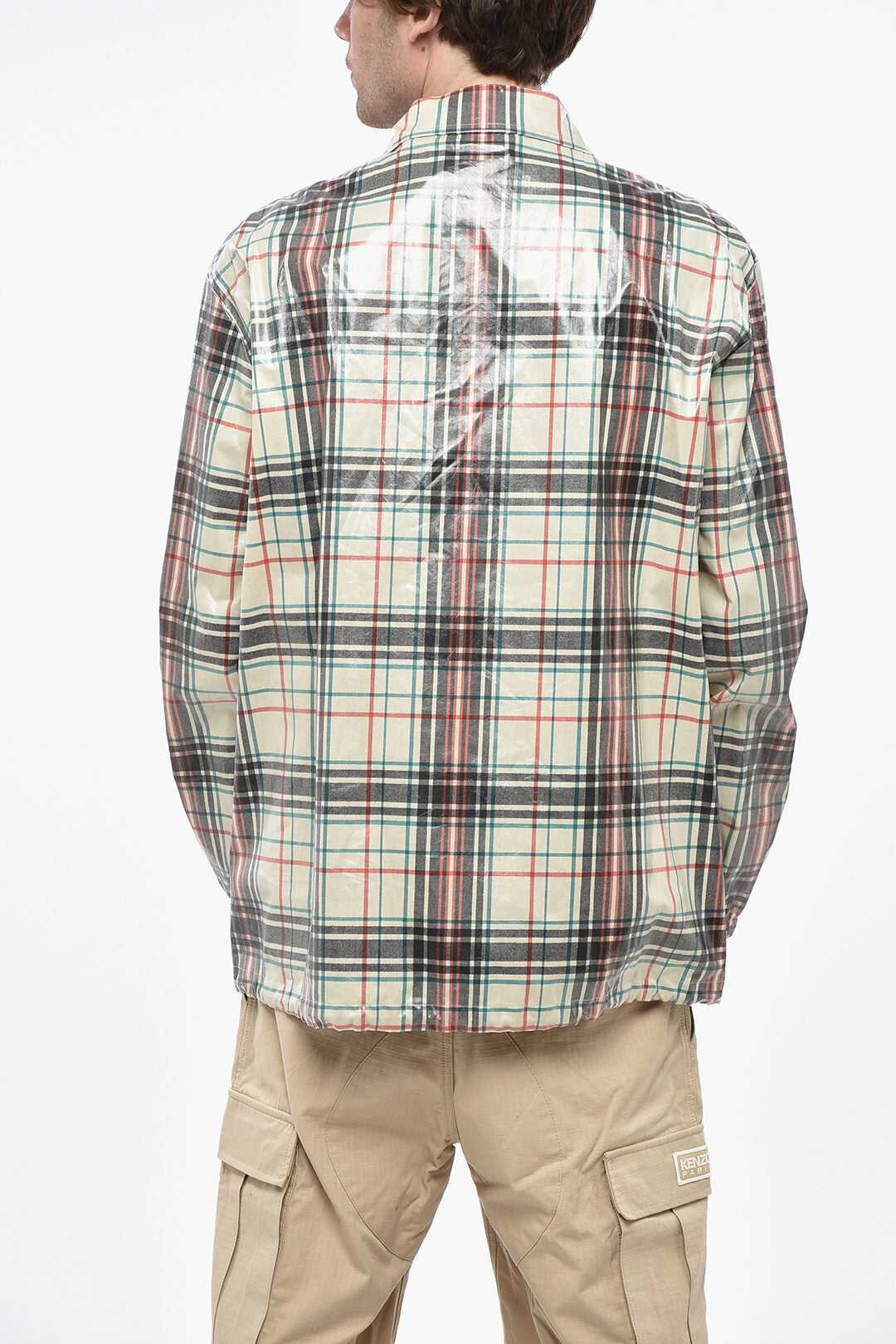 Dsquared2 3250~Coated Cotton Overshirt COACH with Check Pattern, view 2