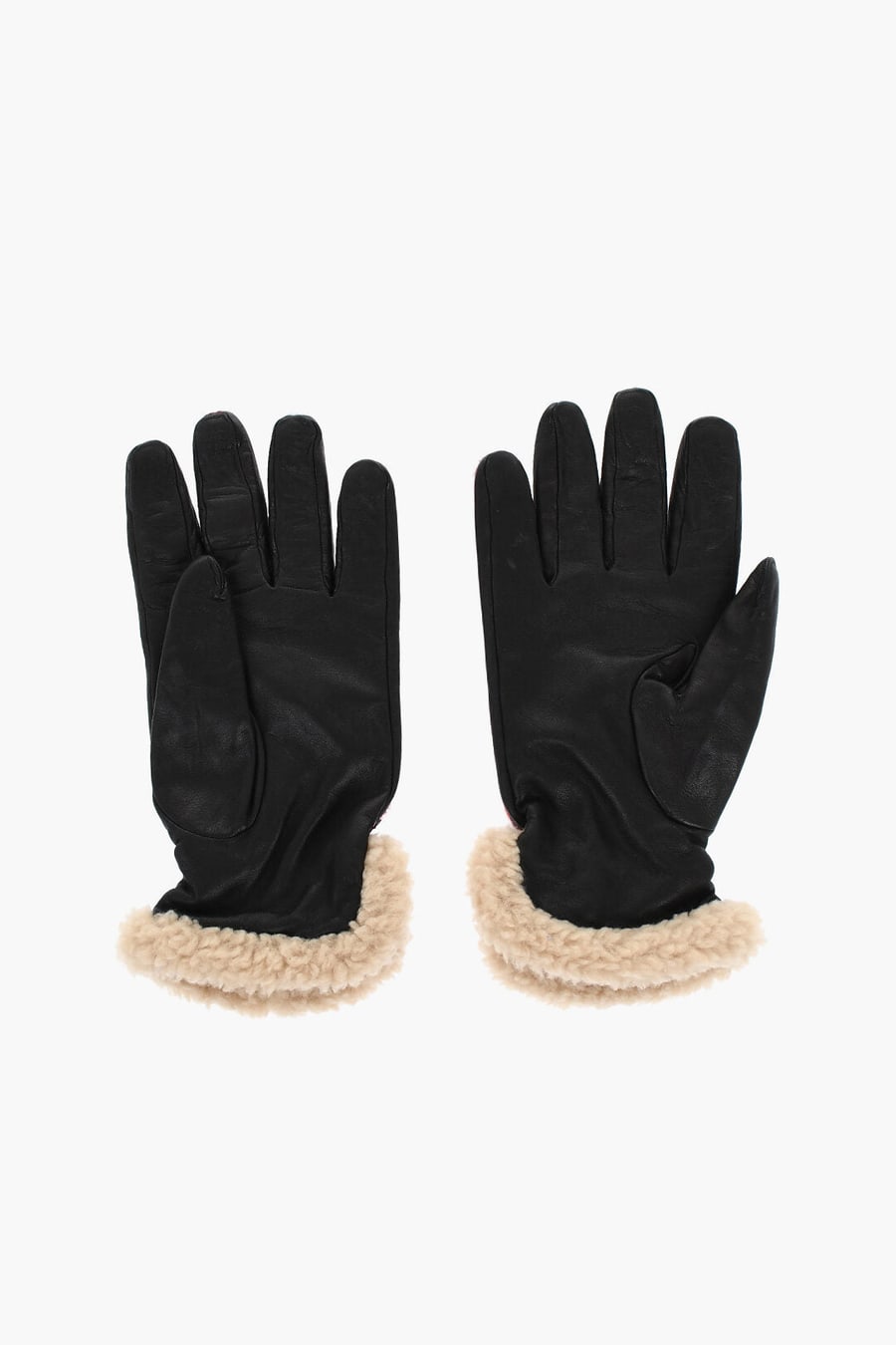 Dsquared2 3250~Leather and Fabric Checked Gloves, view 2