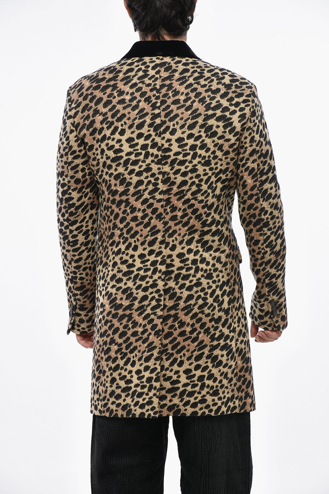 Dsquared2 3250~Maxi 70'S Animal-Print Coat with Glitter Collar, view 2
