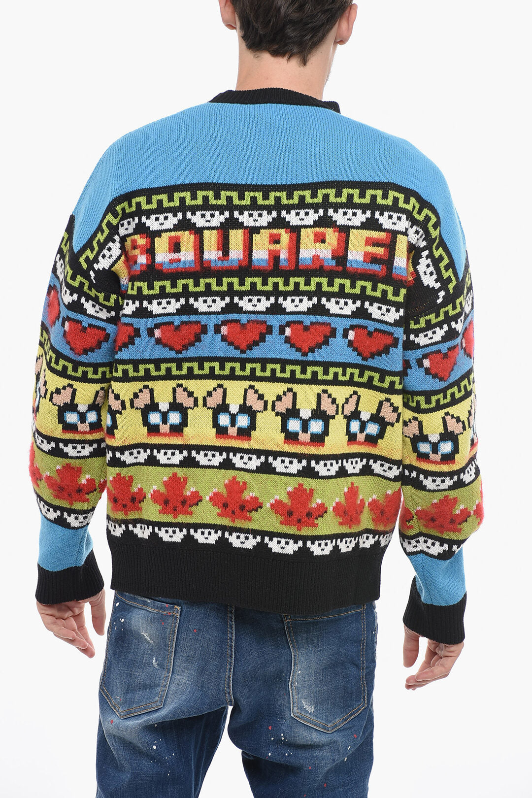 Dsquared2 3250~Mohair-Blend Sweater CIRO with Graphic Embroidery