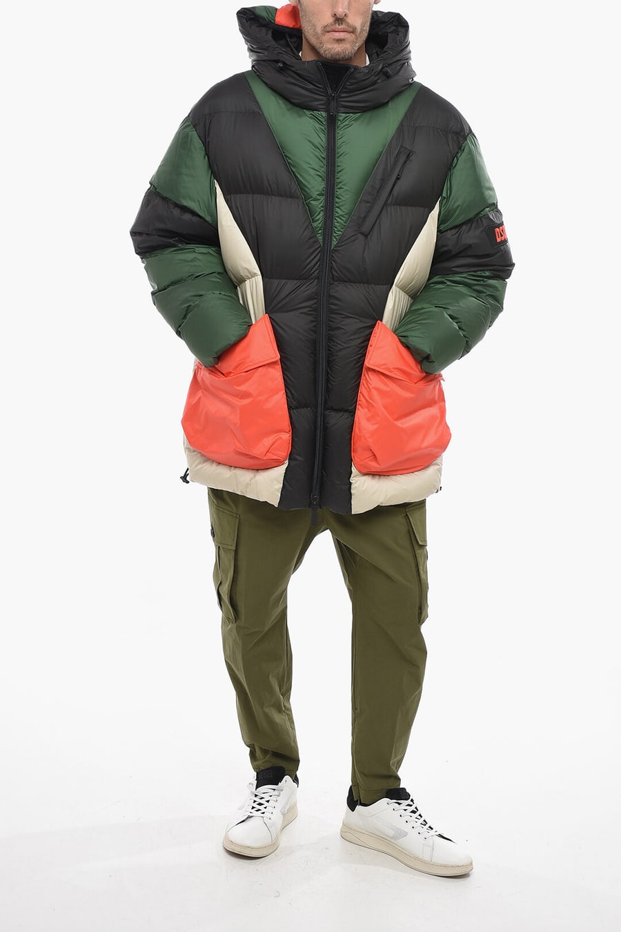 Dsquared2 3250~Oversized Puffer Jacket with Flap Pockets, view 4