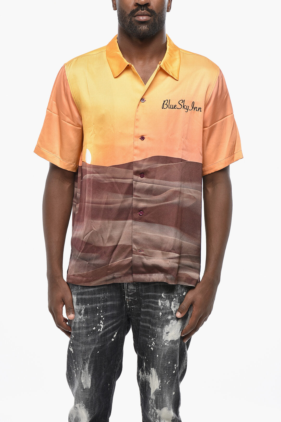 Blue Sky Inn 3250~Patterned Short-Sleeve Shirt