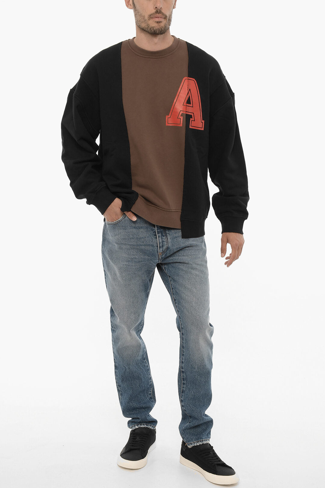 Ambush 3500~Brushed Cotton Crewneck Sweatshirt VARSITY, view 2