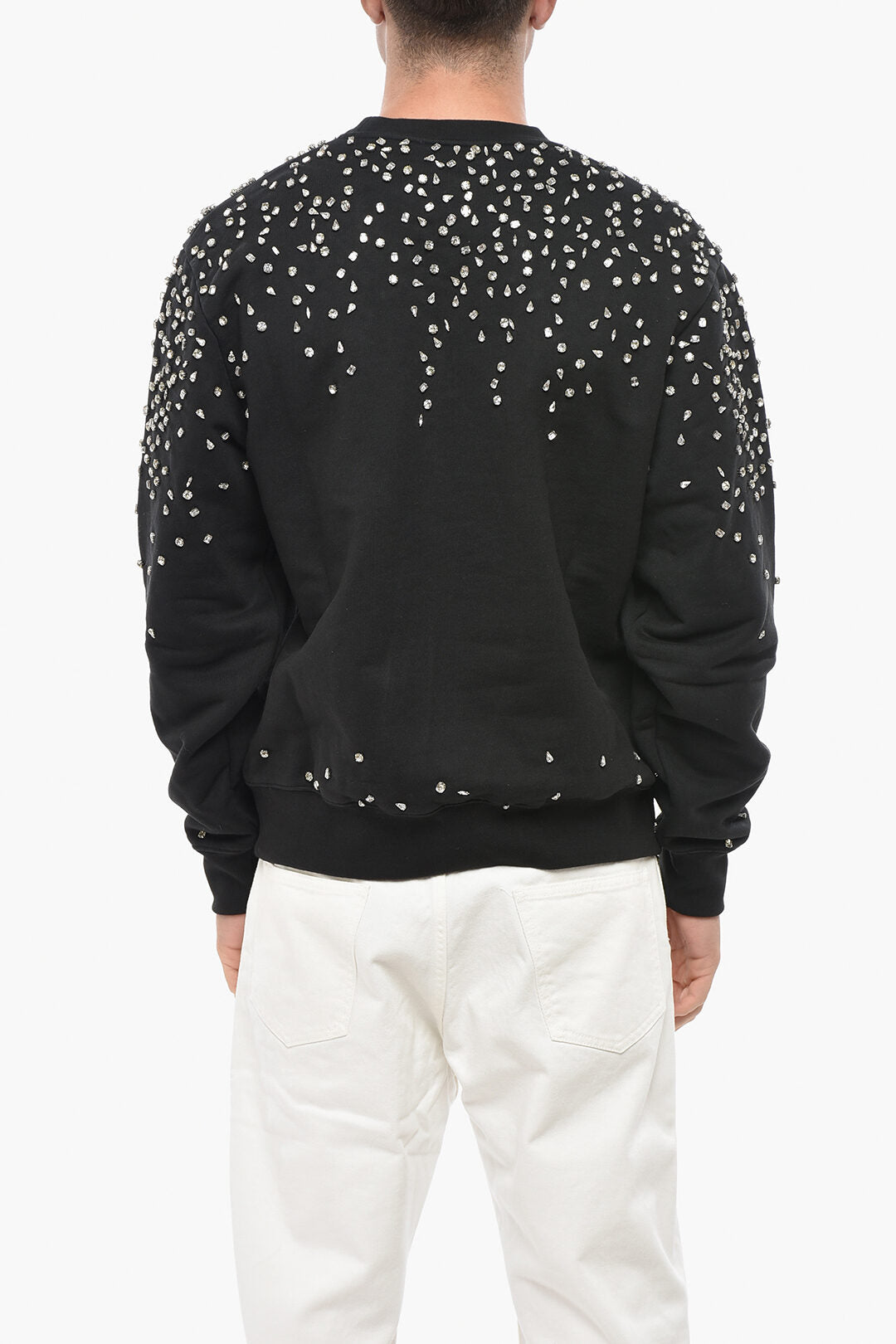 1989 Studio 3500~Brushed Cotton Crewneck Sweatshirt with Applied Crystals, view 2
