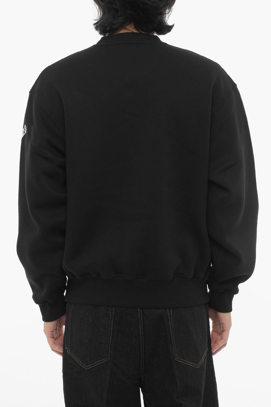 Neil Barrett 3500~Brushed Cotton-Blend Crewneck Easy Fit Sweatshirt, view 2