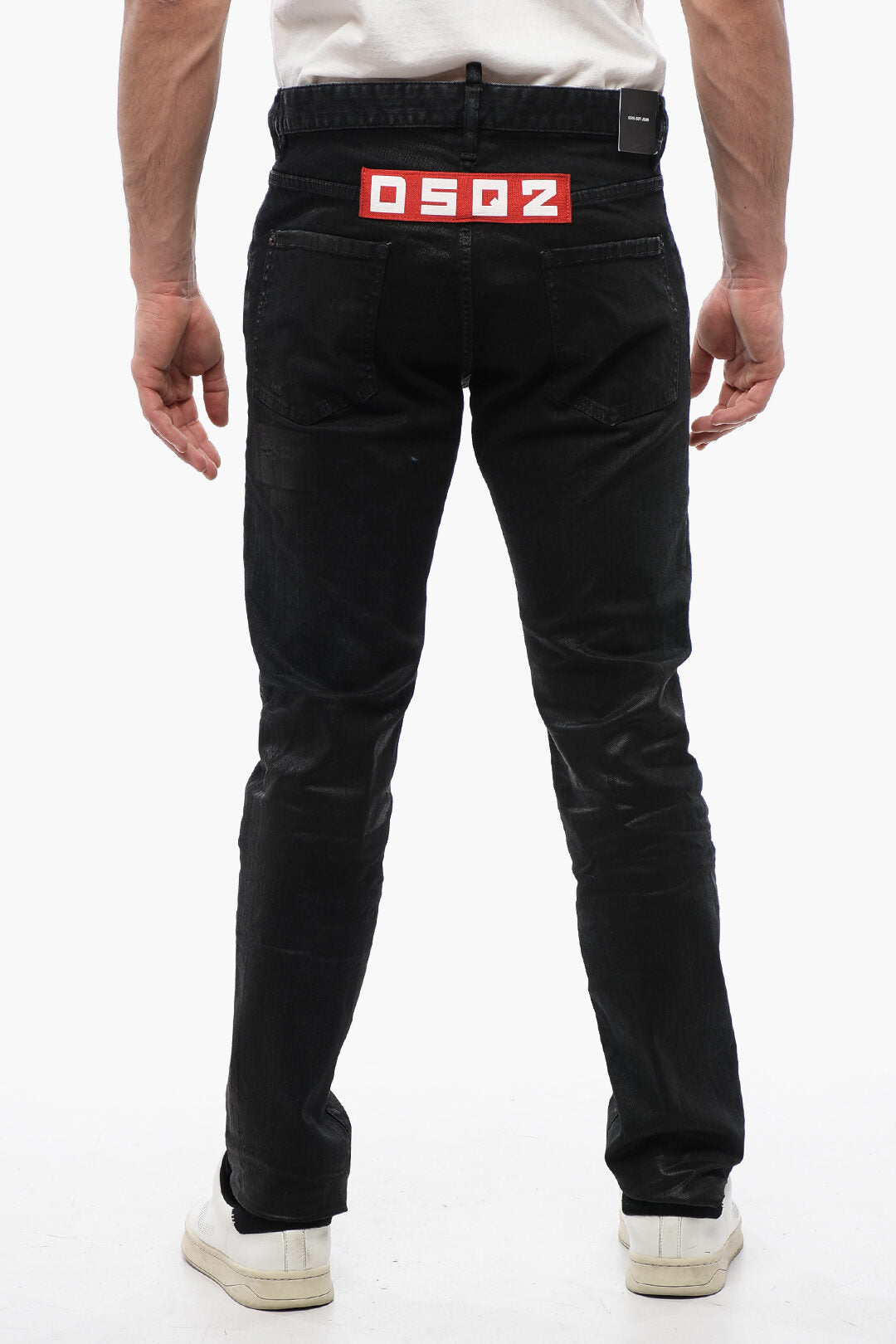 Dsquared2 3500~Coated Jeans with 17 cm Zip Pockets, view 2