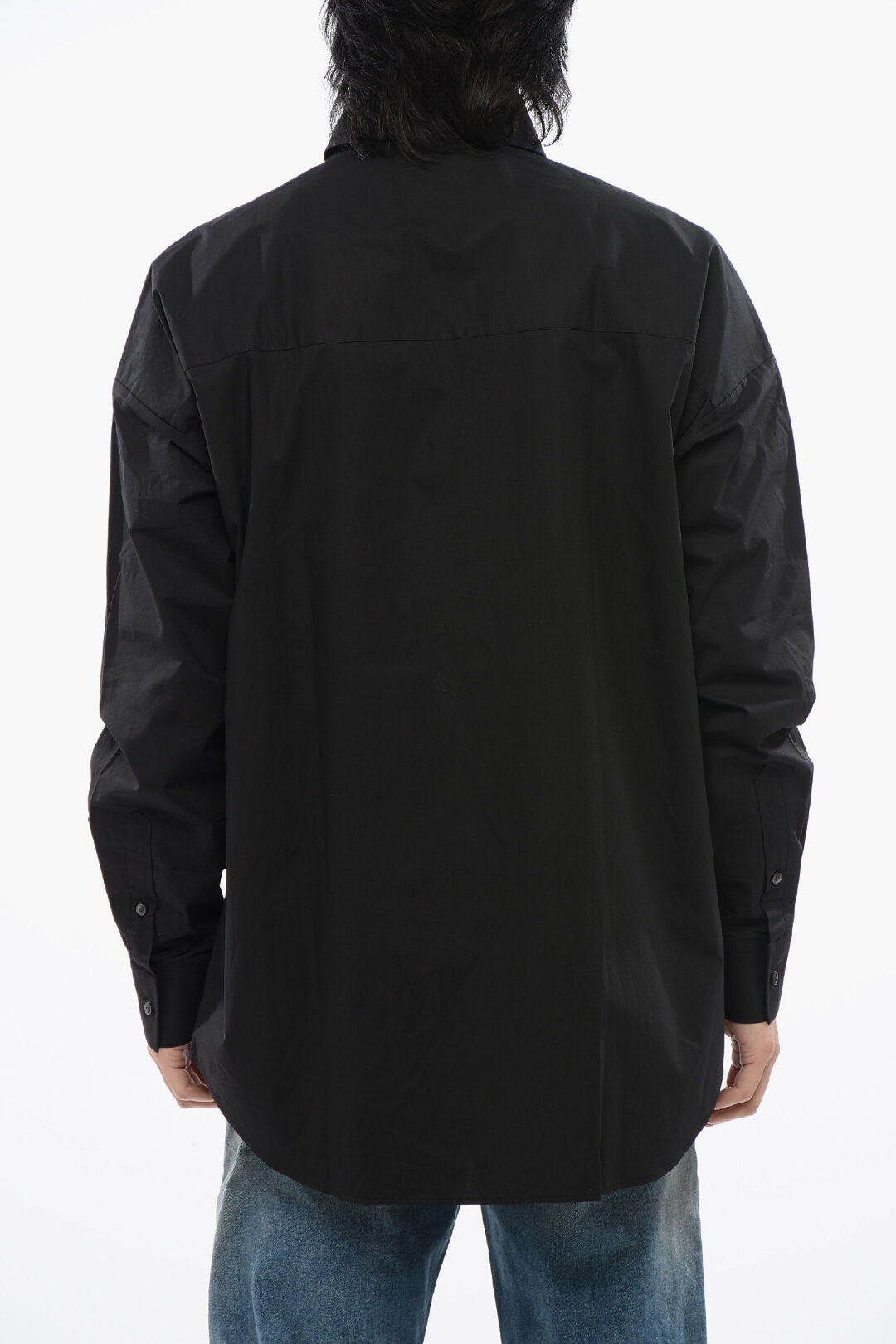 Diesel 3500~Cotton Poplin Shirt S-DOUBLY-PLAIN with Tone-on-Tone Embroidery, view 2