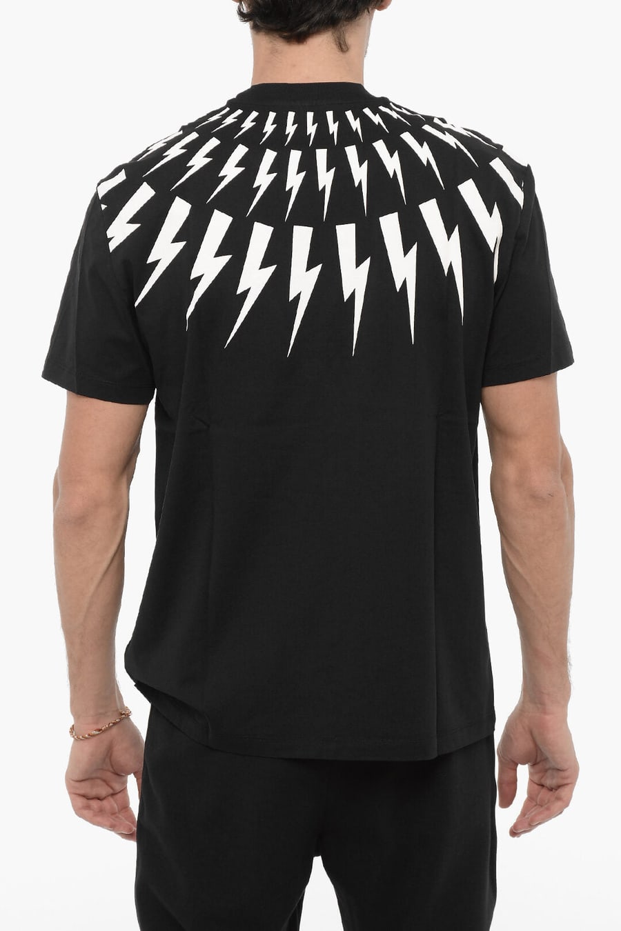 Neil Barrett 3500~Crew Neck T-Shirt FAIRISLE THUNDERBOLT Slim Fit, view 2
