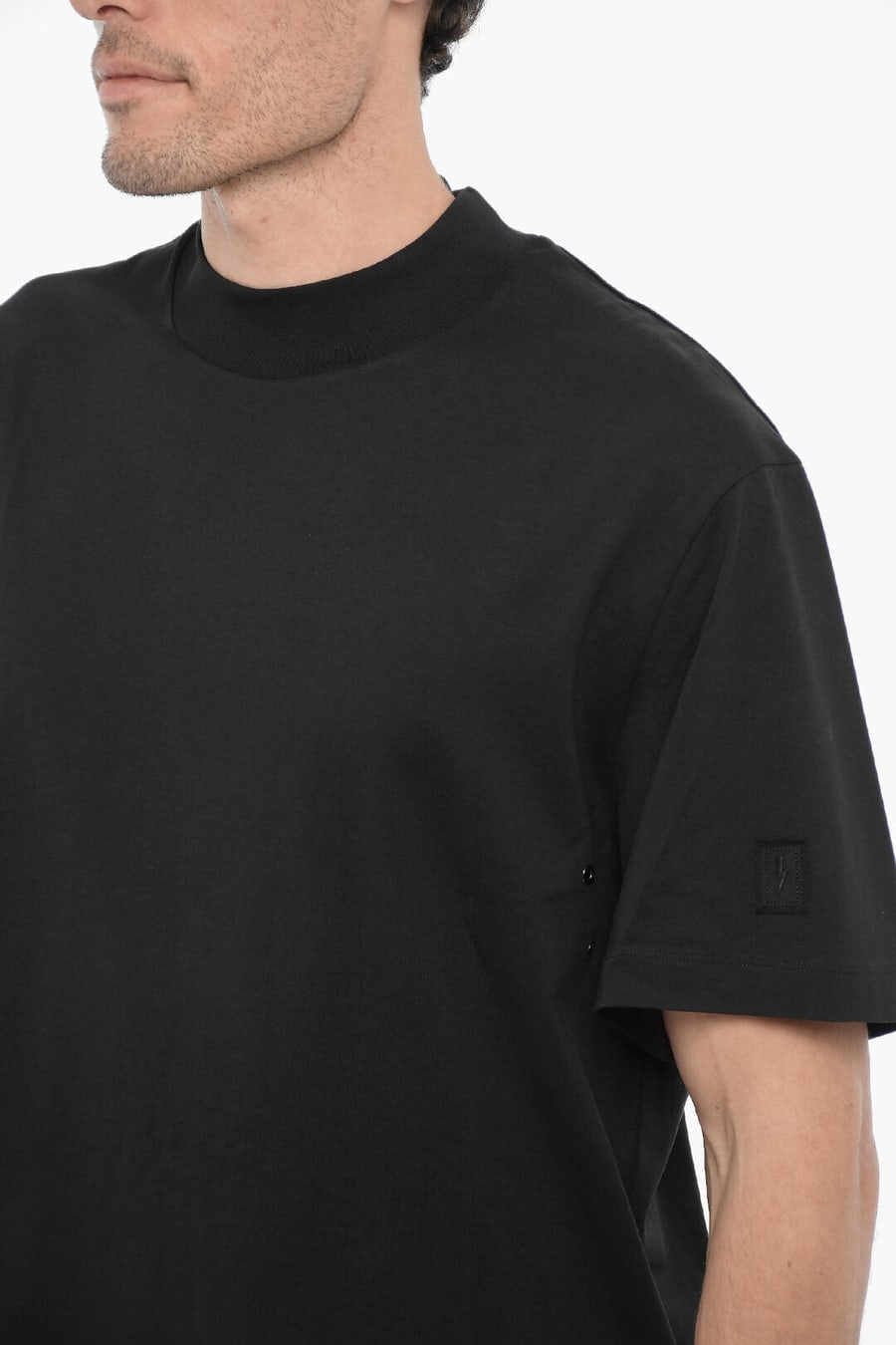 Neil Barrett 3500~Crew-Neck Slim-Fit T-Shirt with Studs, view 3