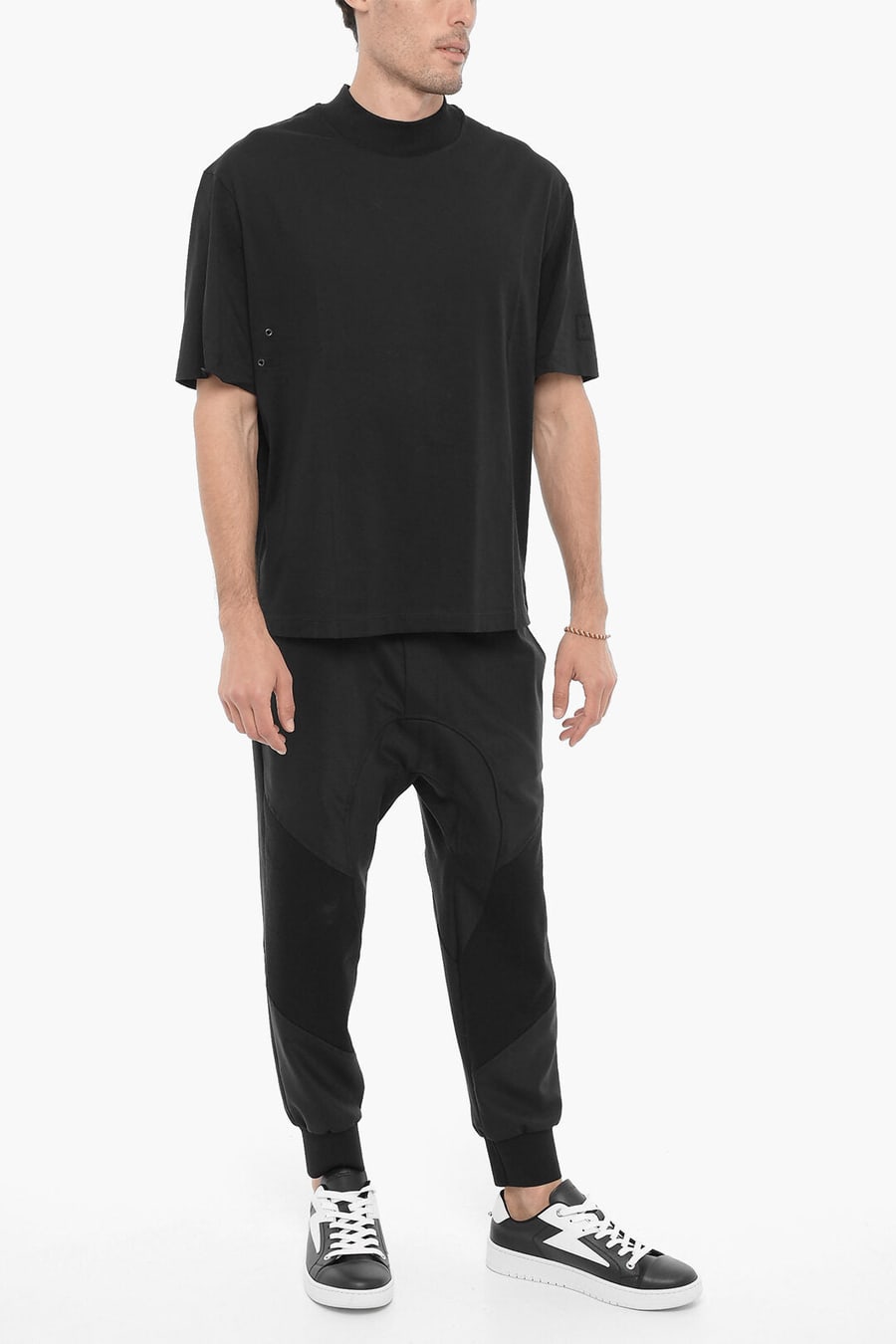 Neil Barrett 3500~Crew-Neck Slim-Fit T-Shirt with Studs, view 4