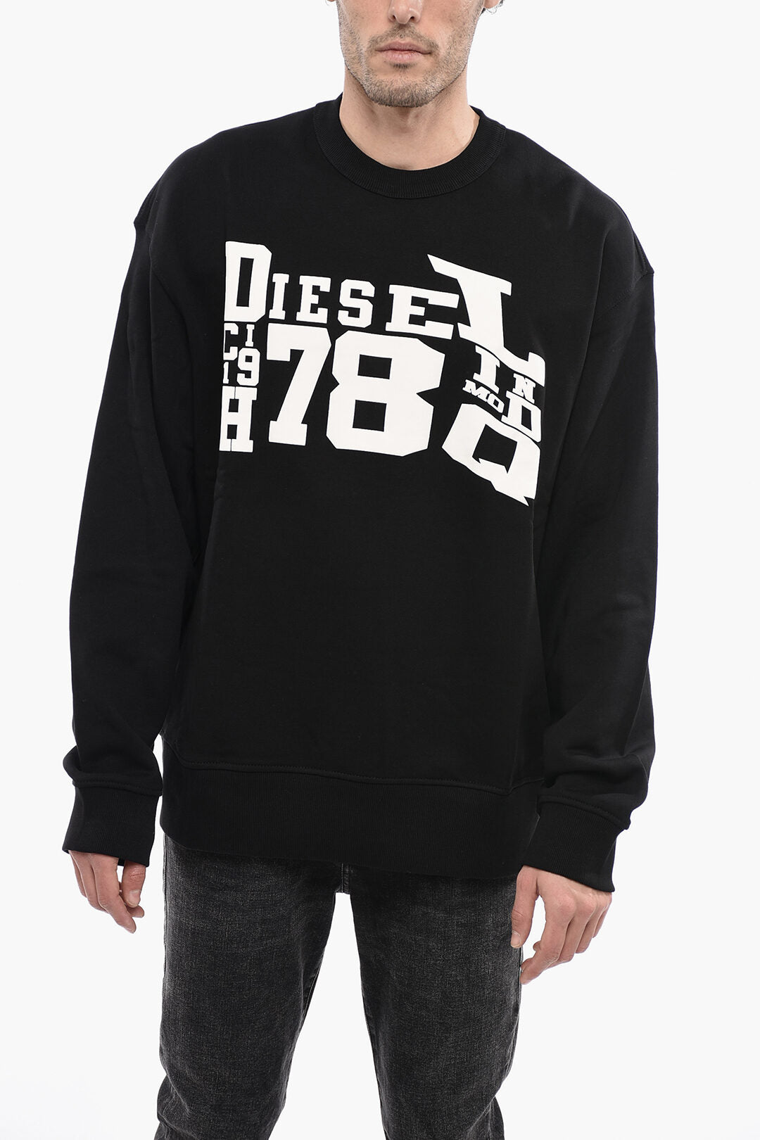 Diesel 3500~Crewneck Sweatshirt S-MACS-G2 with Embossed Maxi Logo