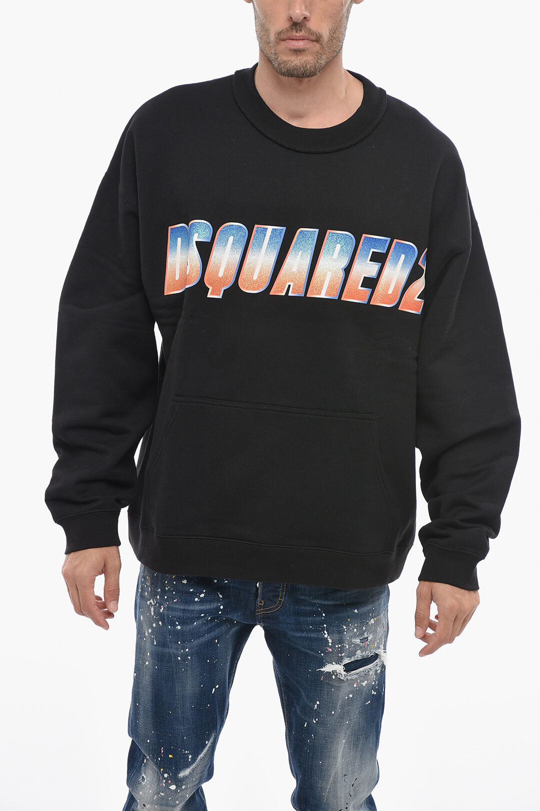 Dsquared2 3500~Crewneck Sweatshirt with Glitter Logo