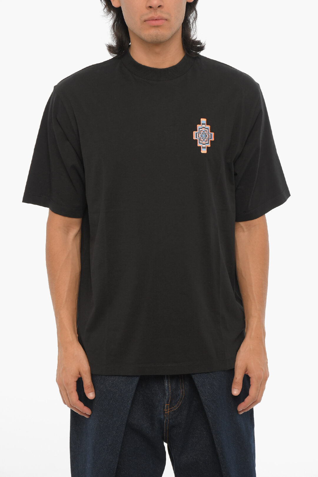 Marcelo Burlon 3500~Crewneck T-Shirt OPTICAL CROSS Solid-Color