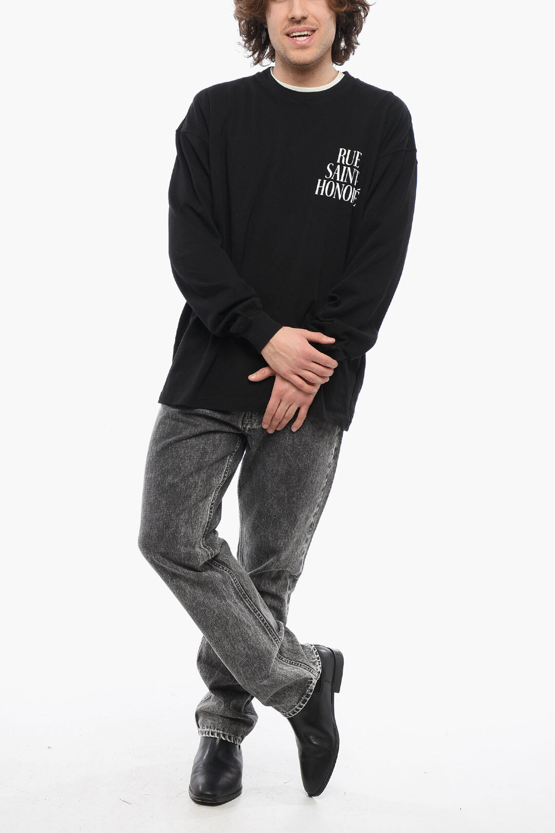 1989 Studio 3500~Crewneck T-Shirt RUE-SAINT-HONORE long-sleeve