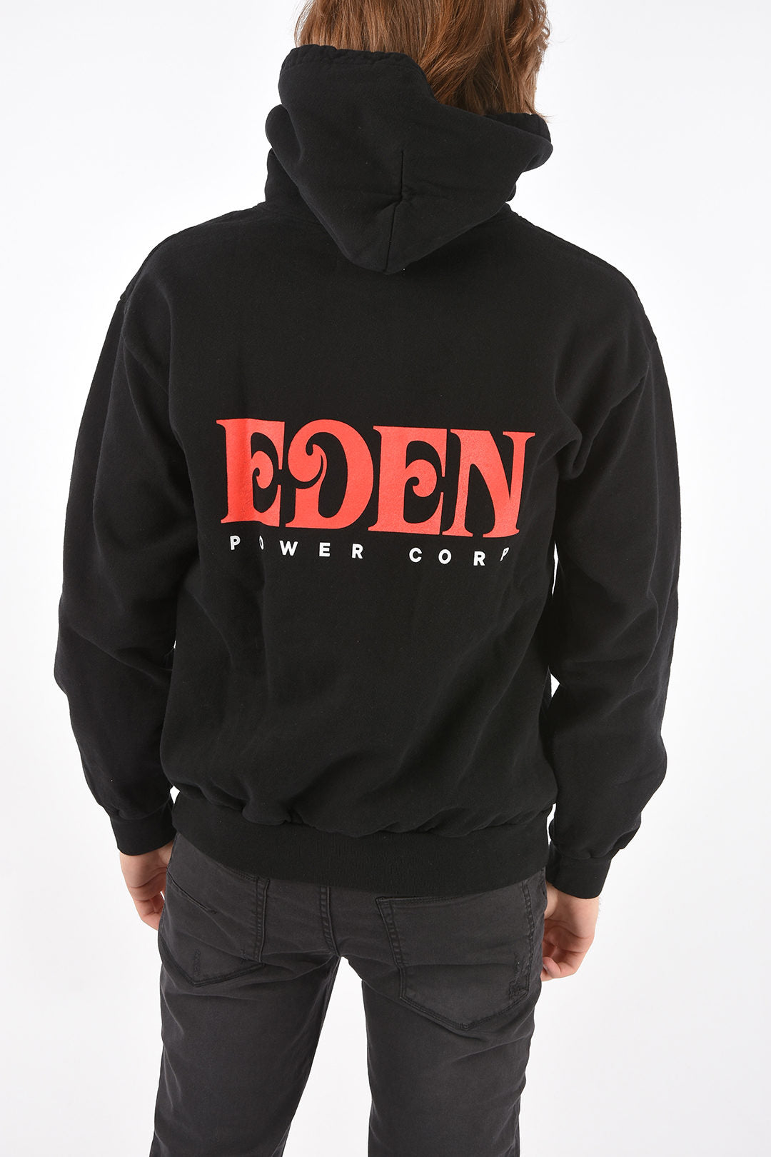 EDEN power corp 3500~Hooded Recycled Cotton Sweatshirt with Back Print, view 2