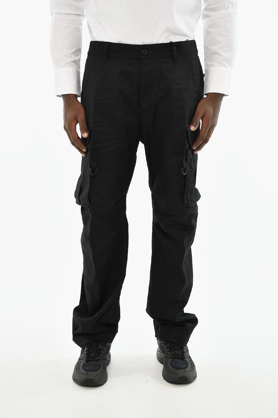 Dsquared2 3500~ICON Solid-Color Cotton Cargo Trousers