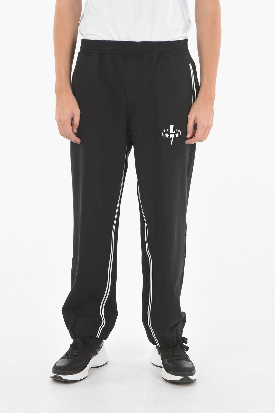 Neil Barrett 3500~JAMES HARDEN Baggy Jogger Pants with BOLT STAR Print