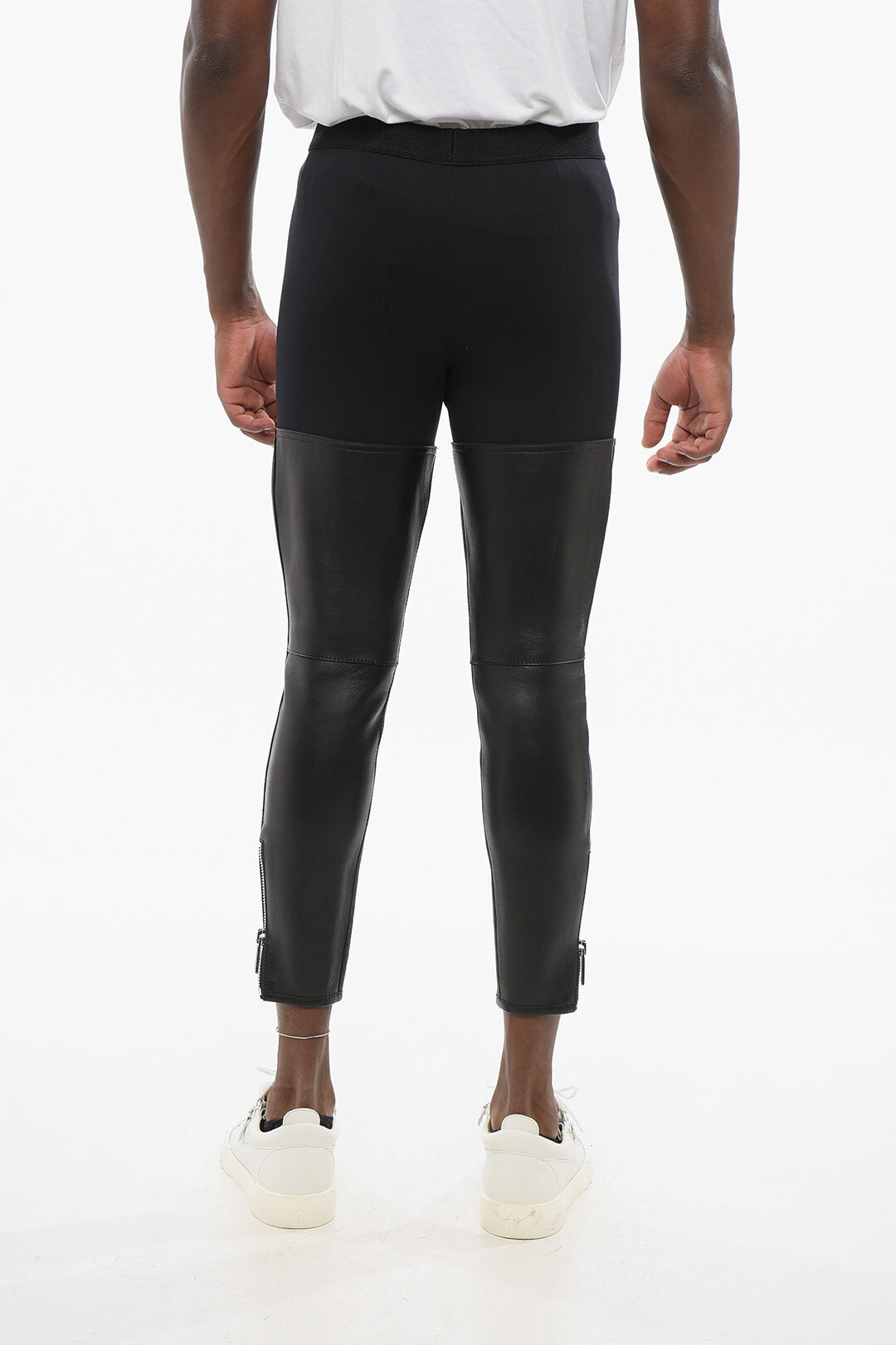 Dsquared2 3500~Leather Ankle-Zip Trousers