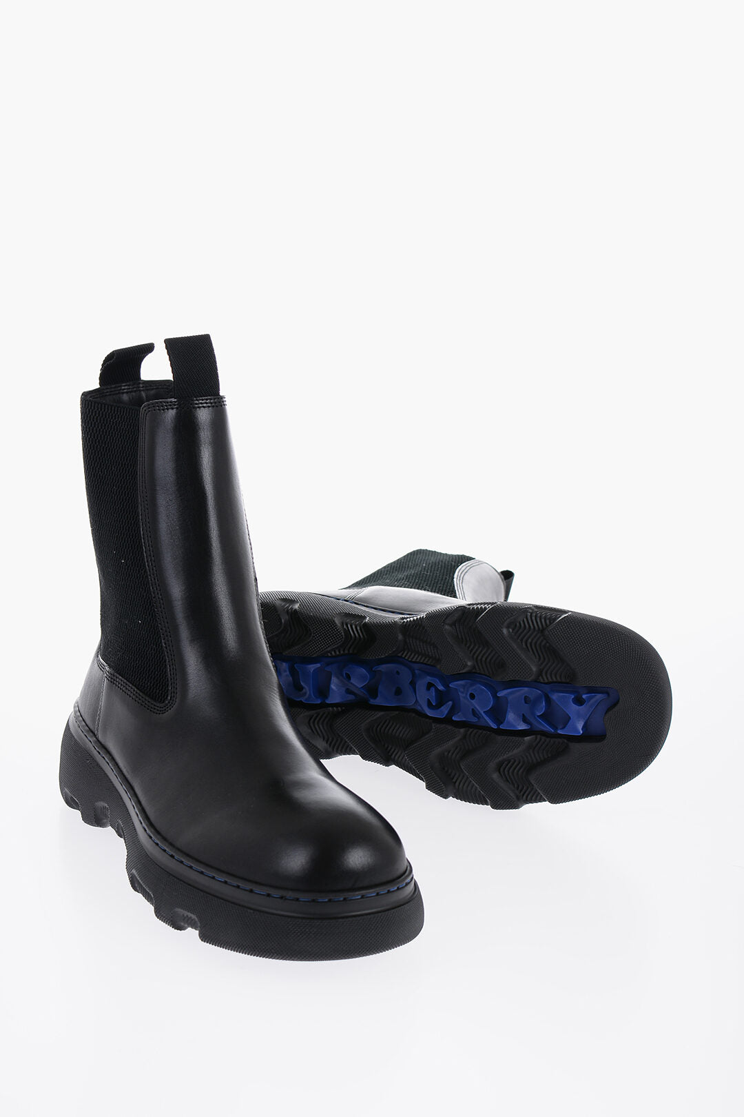Burberry 3500~Leather Chelsea Boots With Chunky Sole