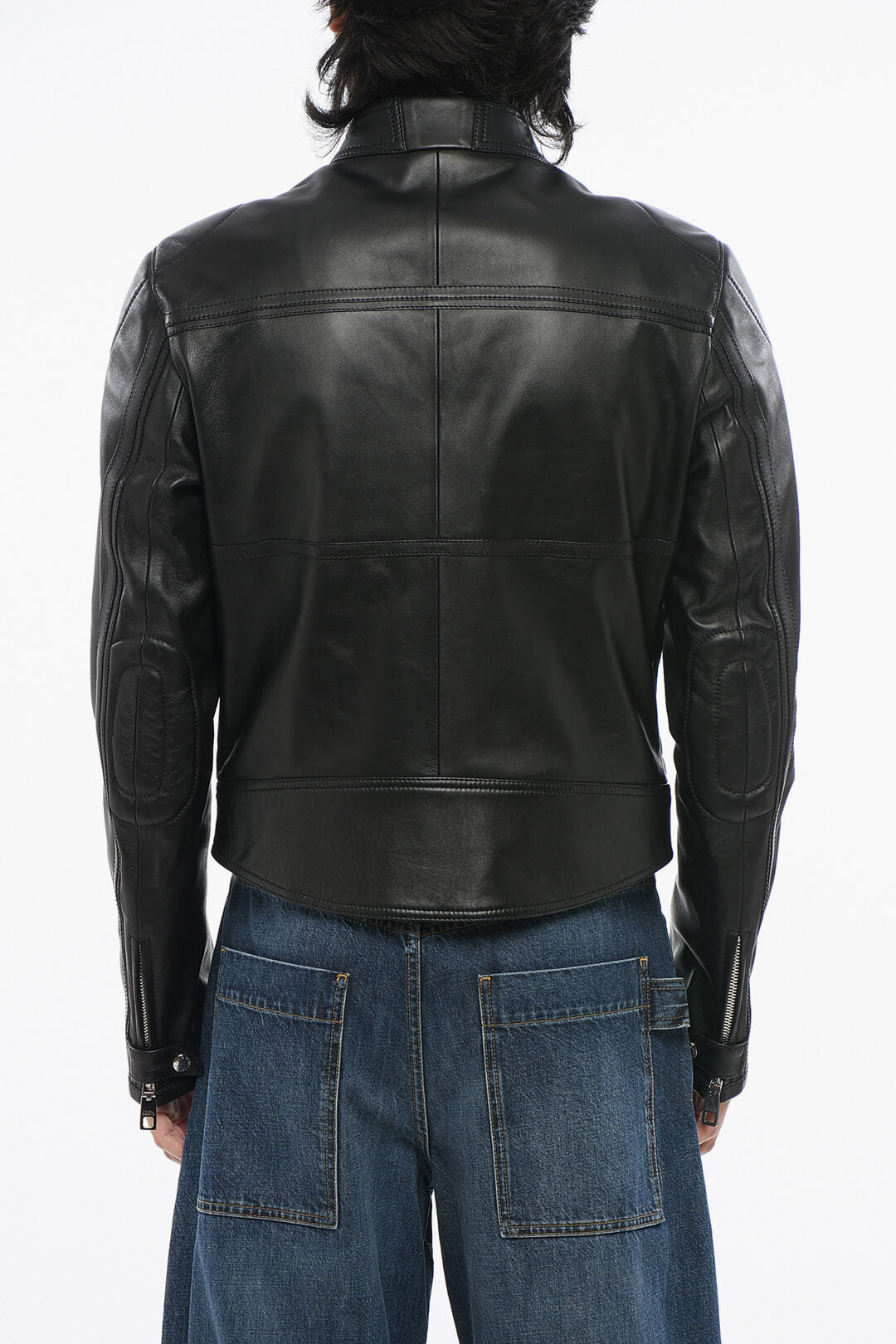 Dolce & Gabbana 3500~Leather Jacket with Zip Sleeves