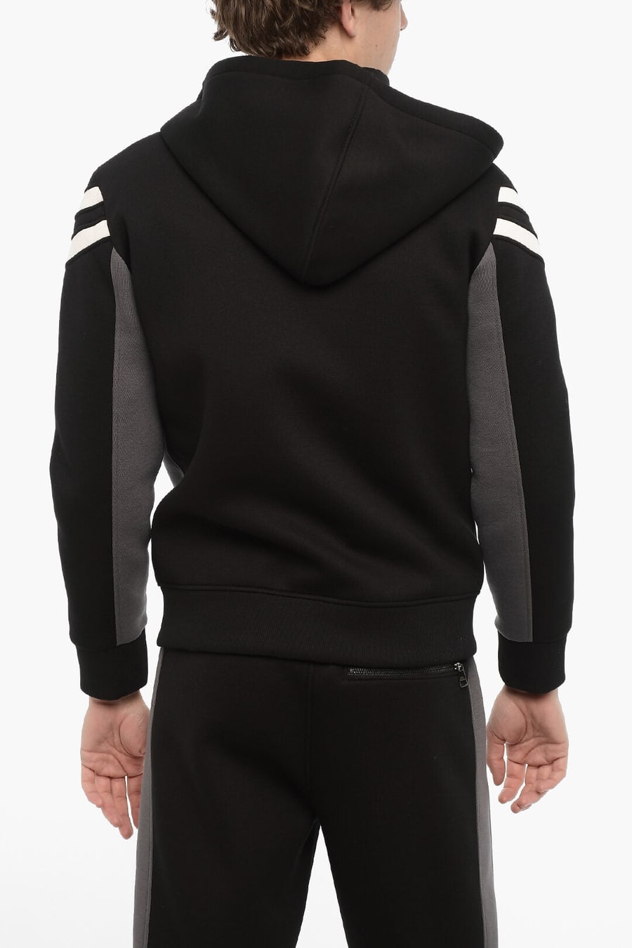 Neil Barrett 3500~Neoprene Slim Fit Sweatshirt MODERNIST with Zip Closure, view 2