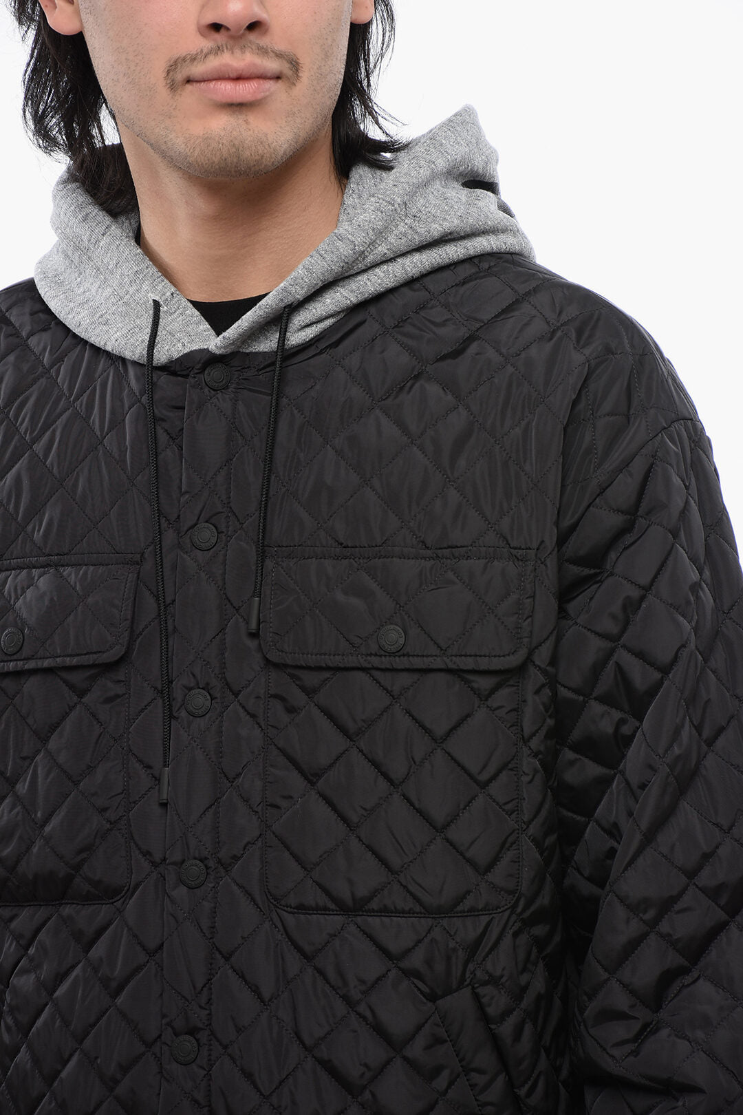 Dsquared2 3500~Quilted Jacket with Fleece-Lined Hood
