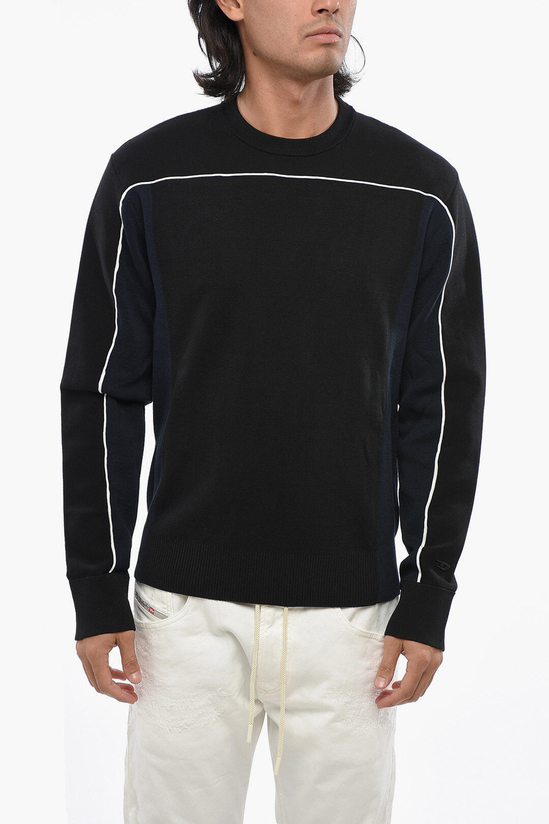 Diesel 3500~RED TAG Cotton Crewneck Sweater with Contrast Detail