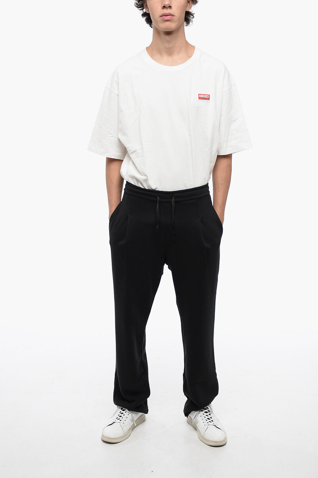 A Paper Kid 3500~Regular-Fit Fleece Pants with 1 Pleat