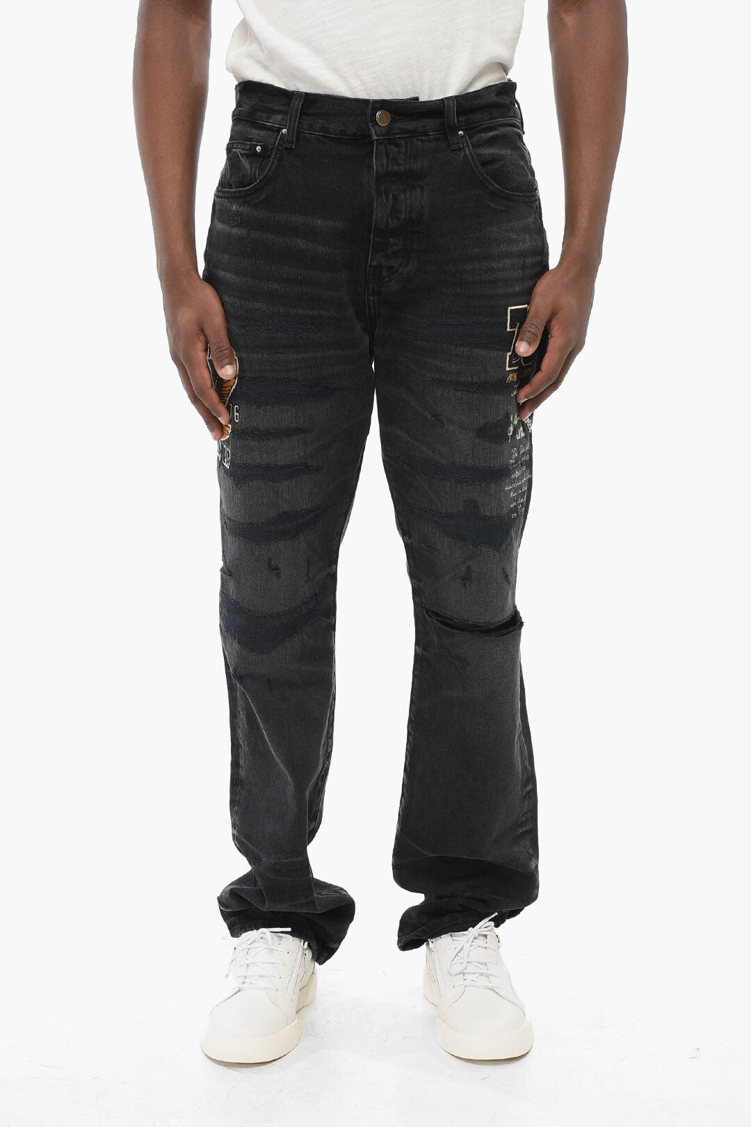 Amiri 3500~Regular-Fit Jeans VARSITY EAGLE with 22 cm Embroidery