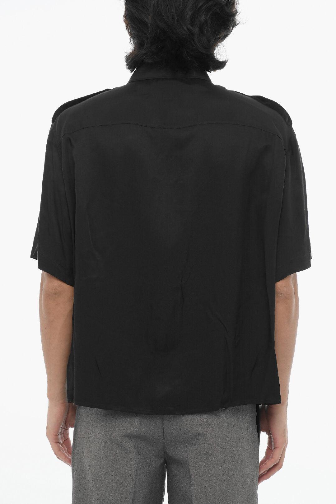 Neil Barrett 3500~Short-Sleeve Loose-Fit Shirt with Double Pocket, view 2