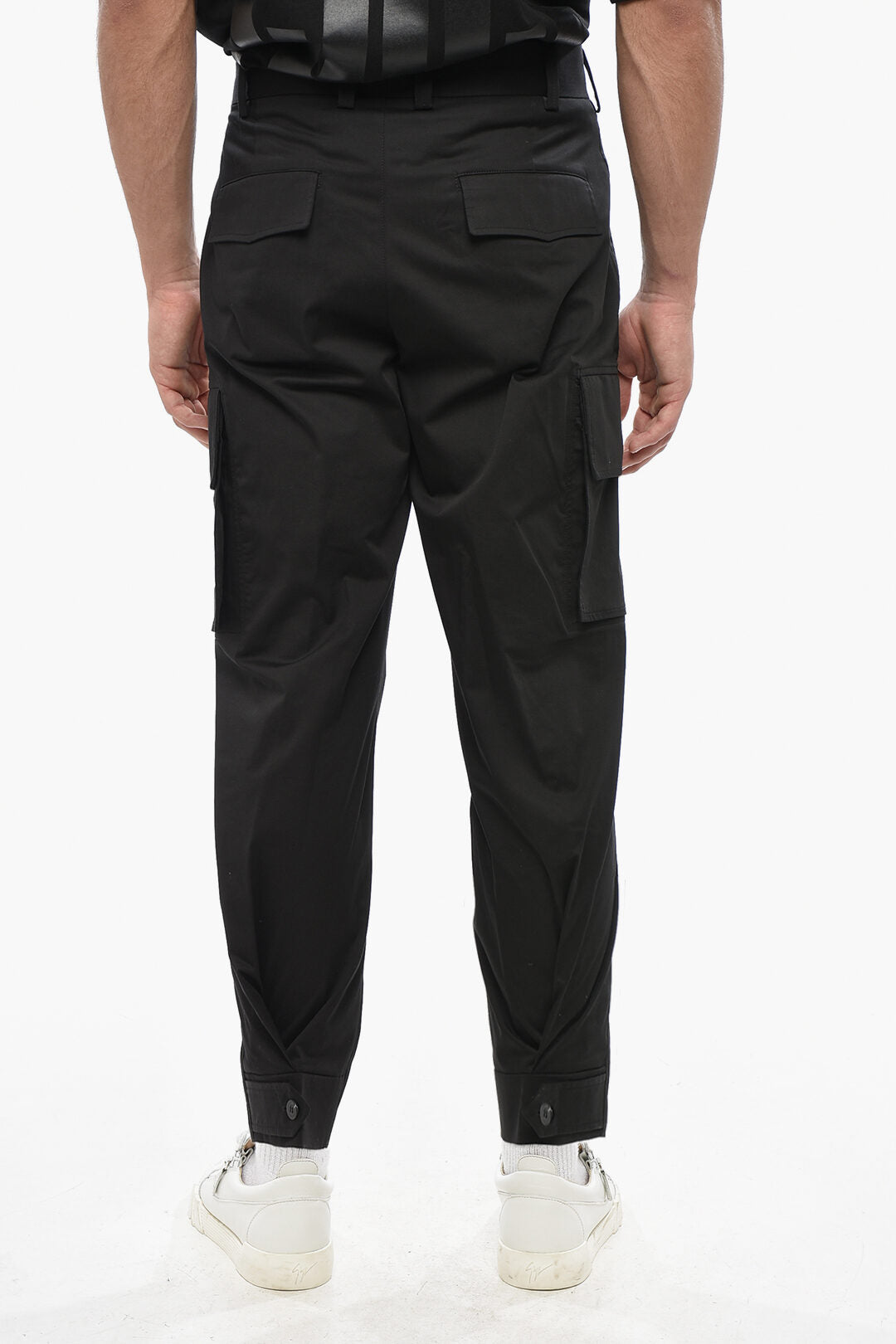 Neil Barrett 3500~Stretch Cotton Loose-Fit Cargo Trousers, view 2