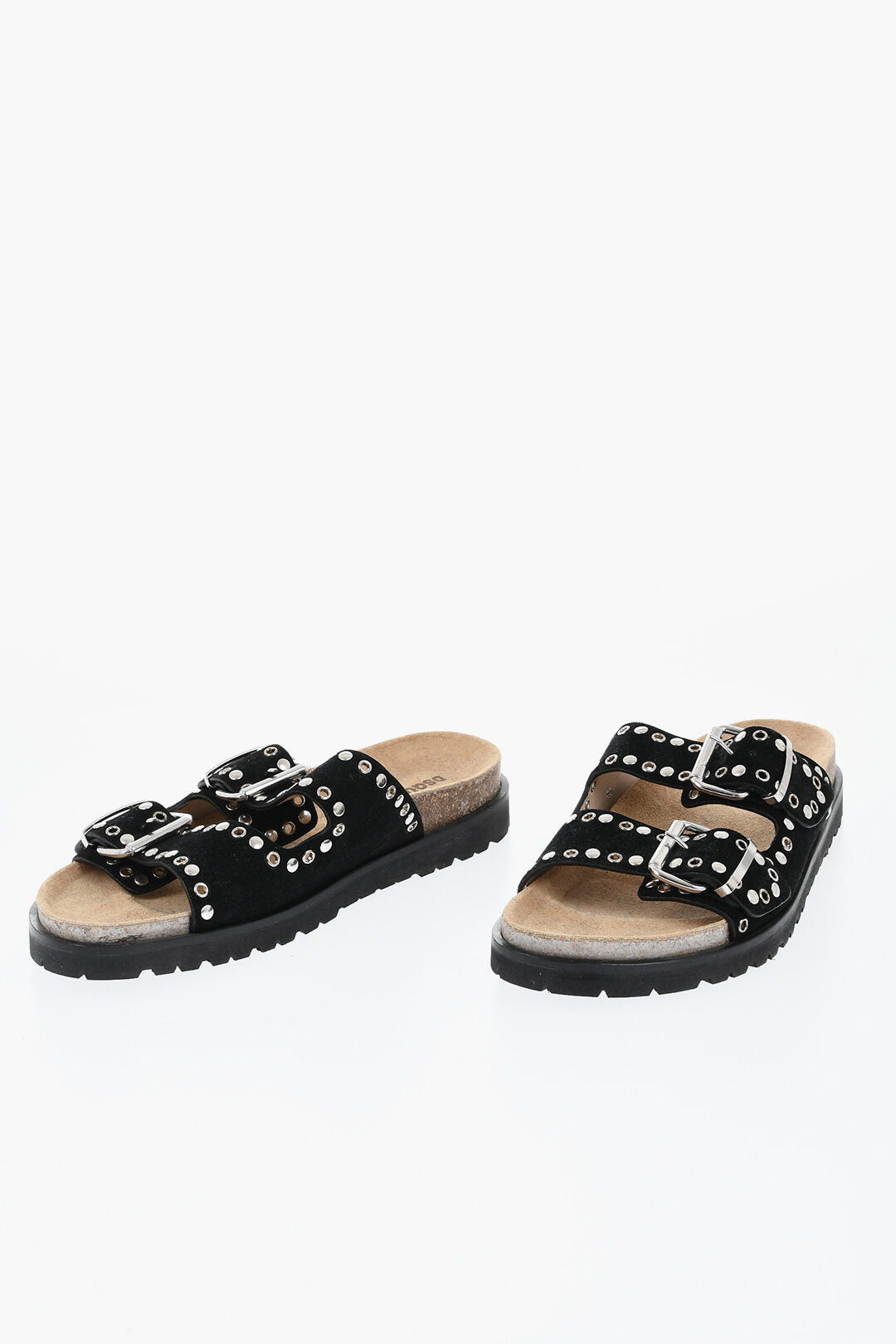 Dsquared2 3500~Suede Sandals with Double Buckle and Studs
