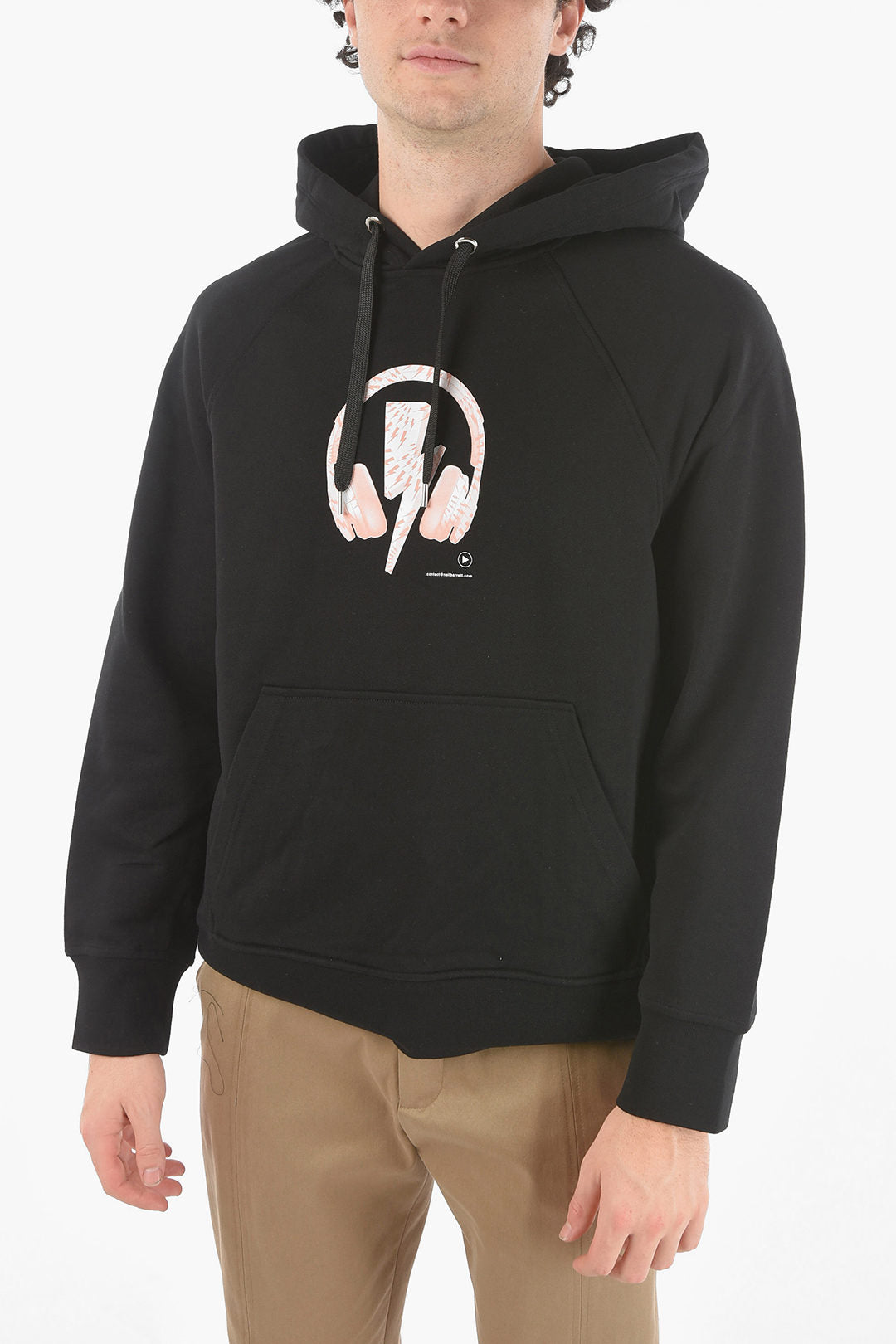 Neil Barrett 3500~Sweatshirt D.J. BOLT with Printed Logo and Hood