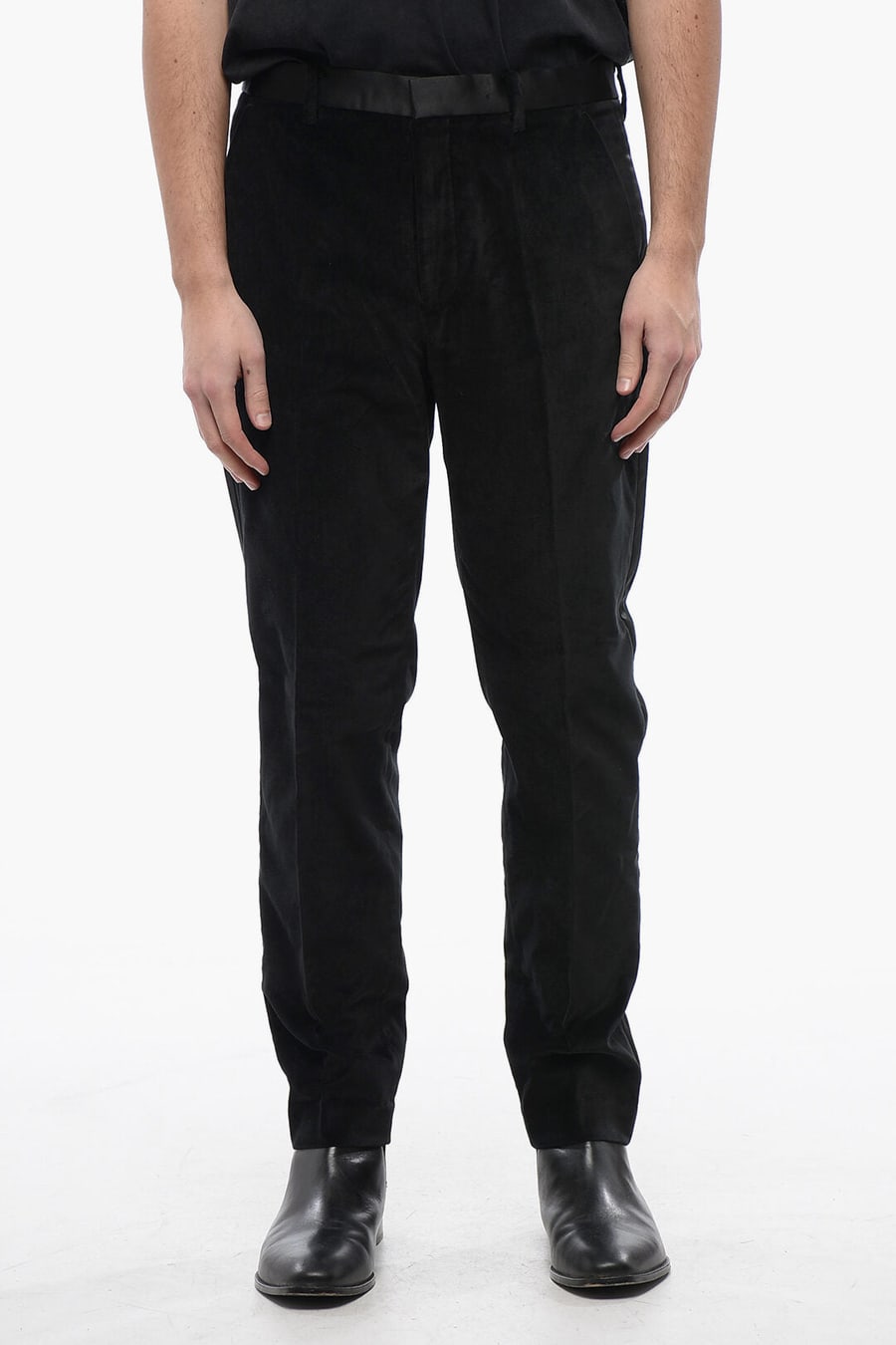 AllSaints 3500~Velour Skinny-Fit Trousers LYRA with Satin Trims